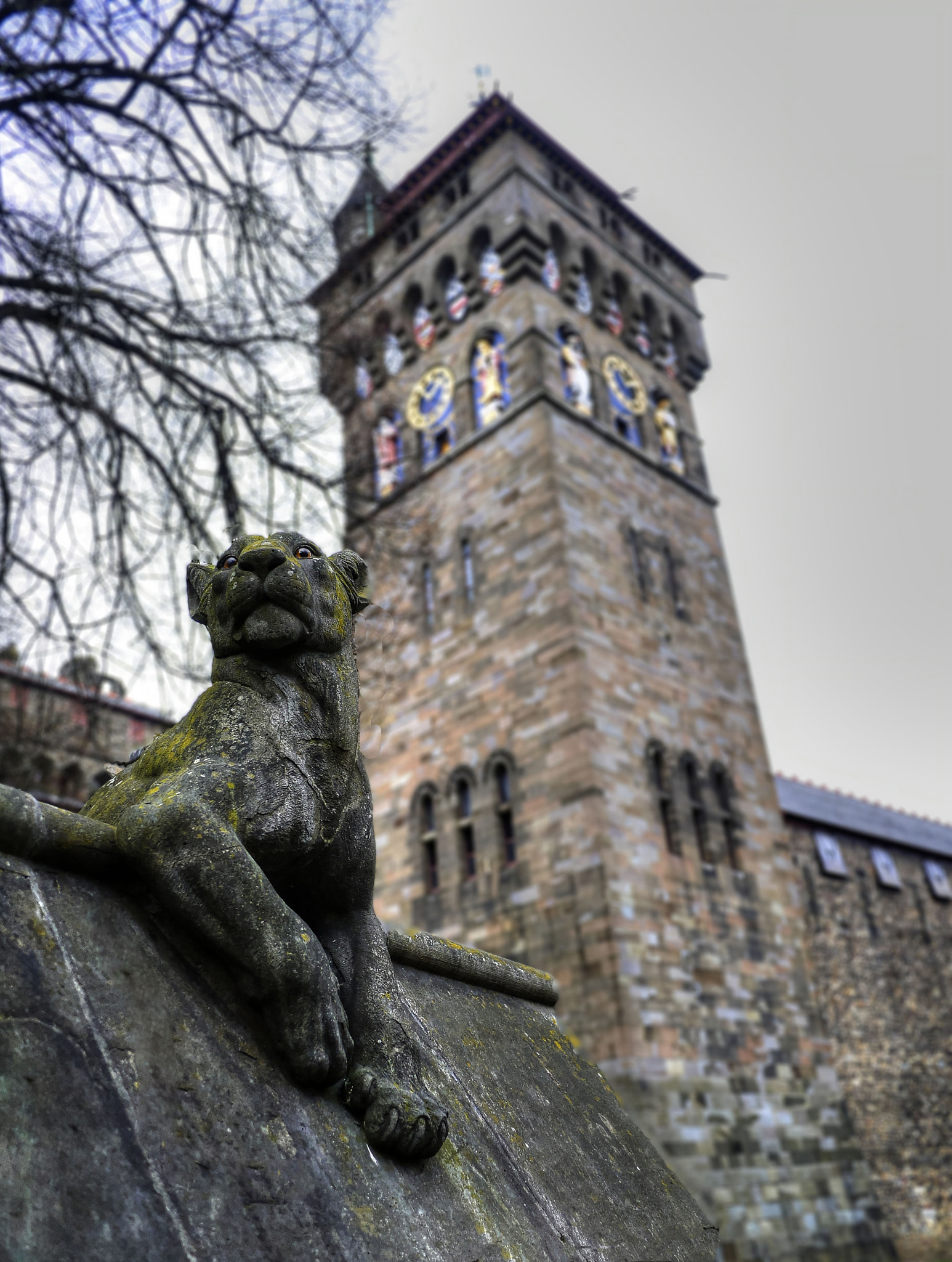 Panasonic Lumix DMC-GF5 sample photo. Cardiff castle wall & norman tower photography