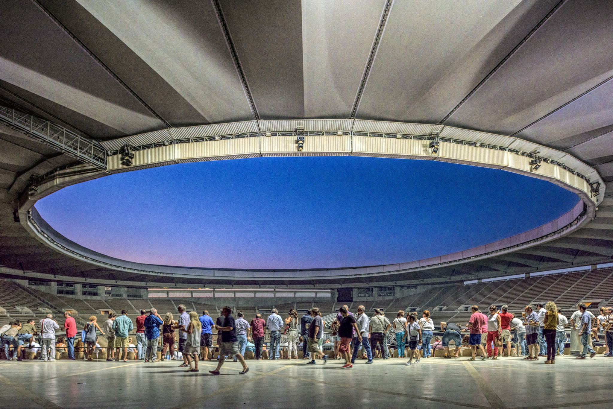 Nikon D810 sample photo. People inside la cartuja stadium, seville, spain photography