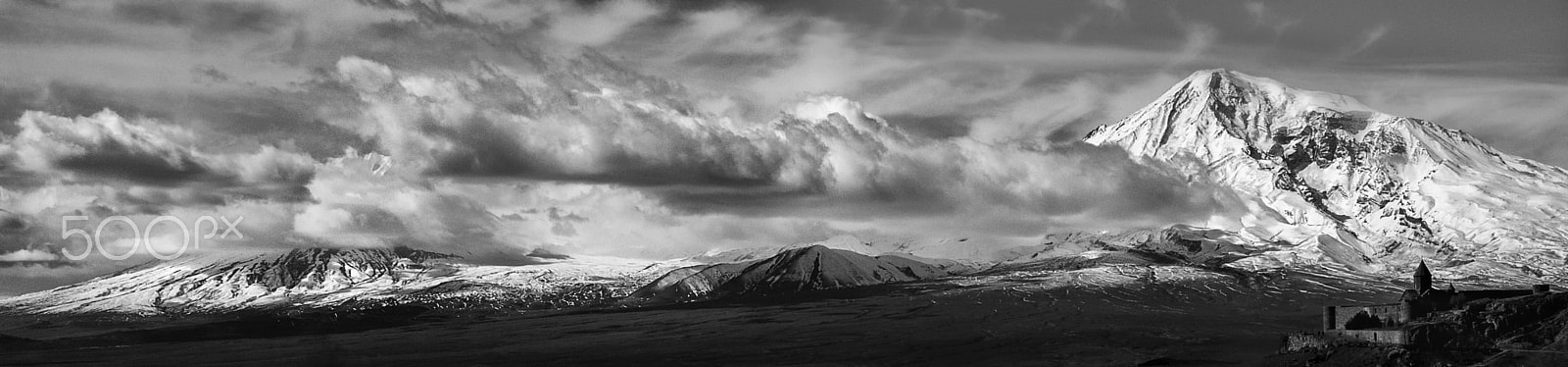 Nikon D810 + Nikon AF-S Nikkor 20mm F1.8G ED sample photo. Mt. ararat bw photography