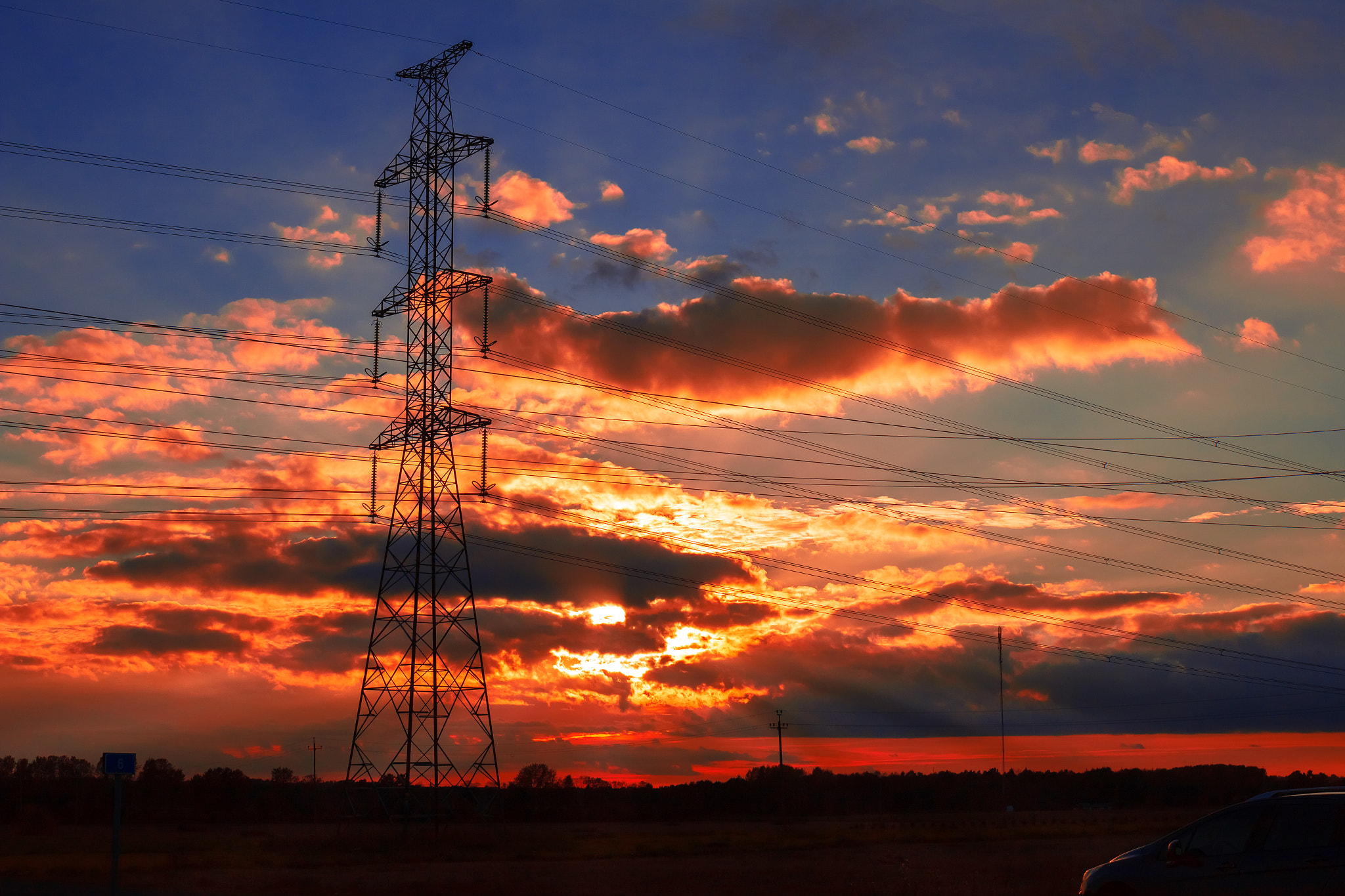 Canon EF 24-70mm F4L IS USM sample photo. Sunset at countryside photography