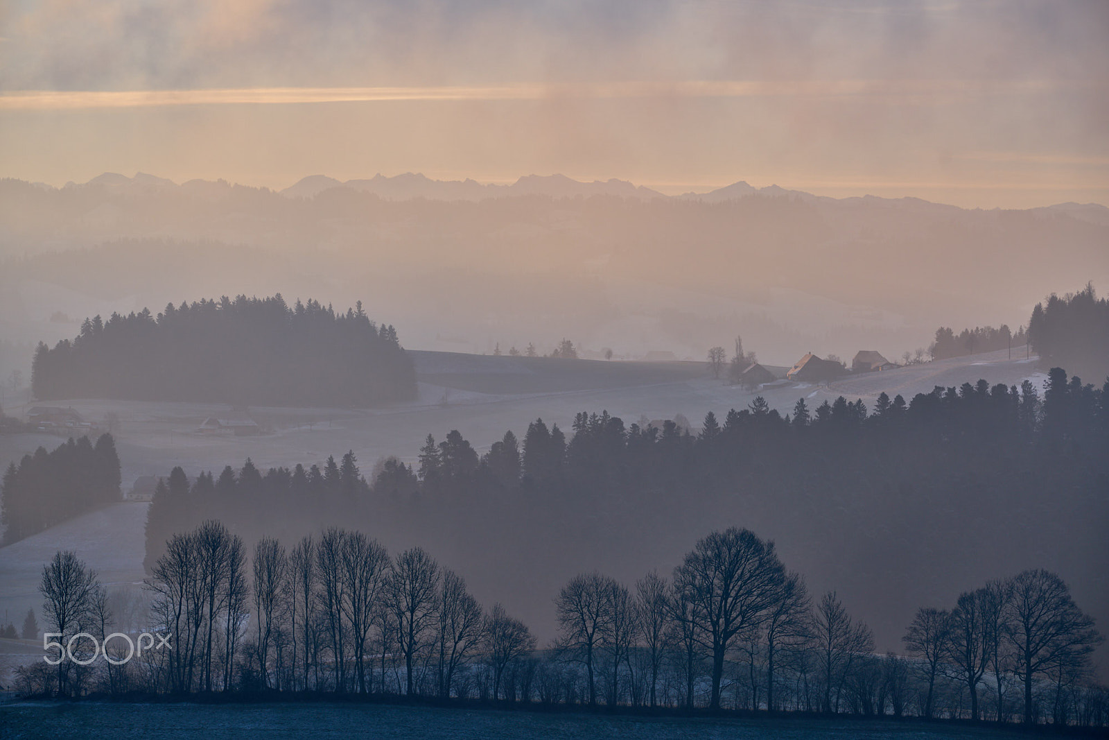 Sony FE 70-200mm F4 G OSS sample photo. Hazy view on emmental landscape photography