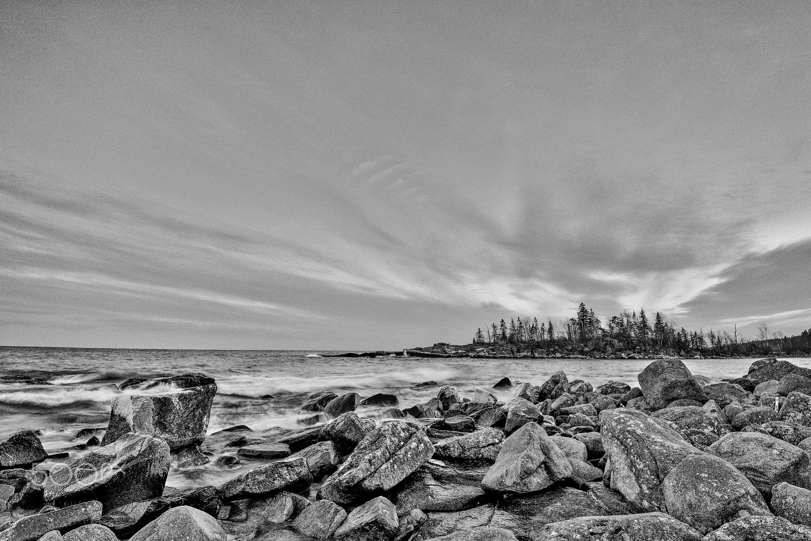 Nikon D800 sample photo. Cove point in b/w photography