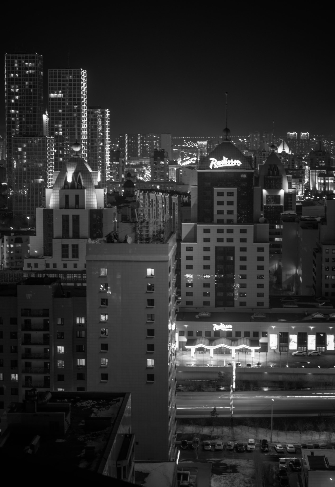 Sigma 70-200mm F2.8 EX DG OS HSM sample photo. Night in astana photography