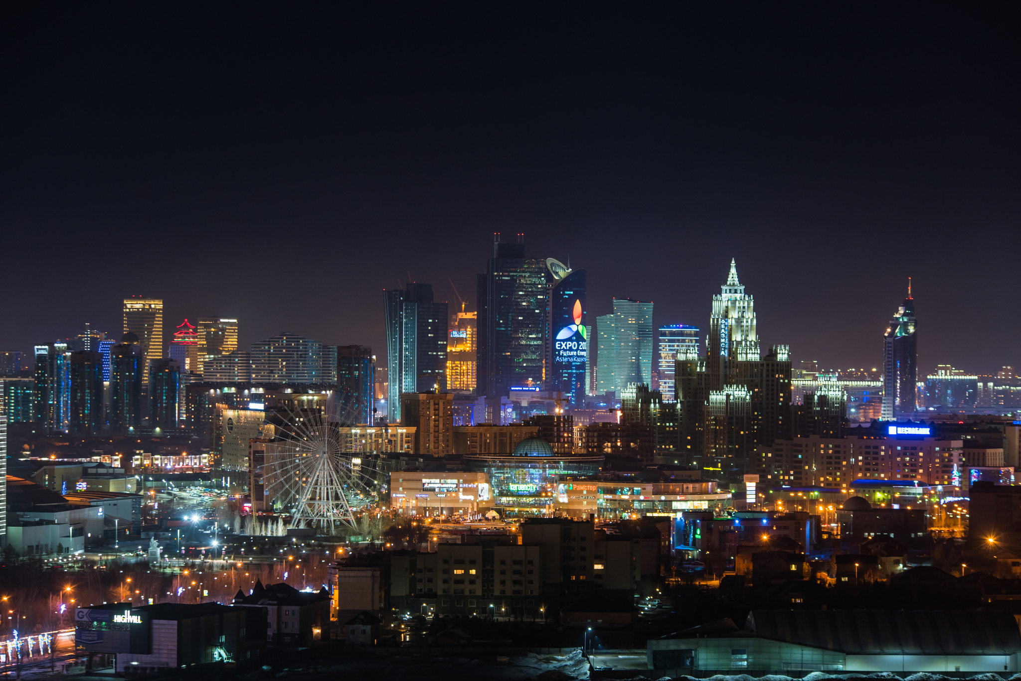 Sigma 70-200mm F2.8 EX DG OS HSM sample photo. Night in astana photography