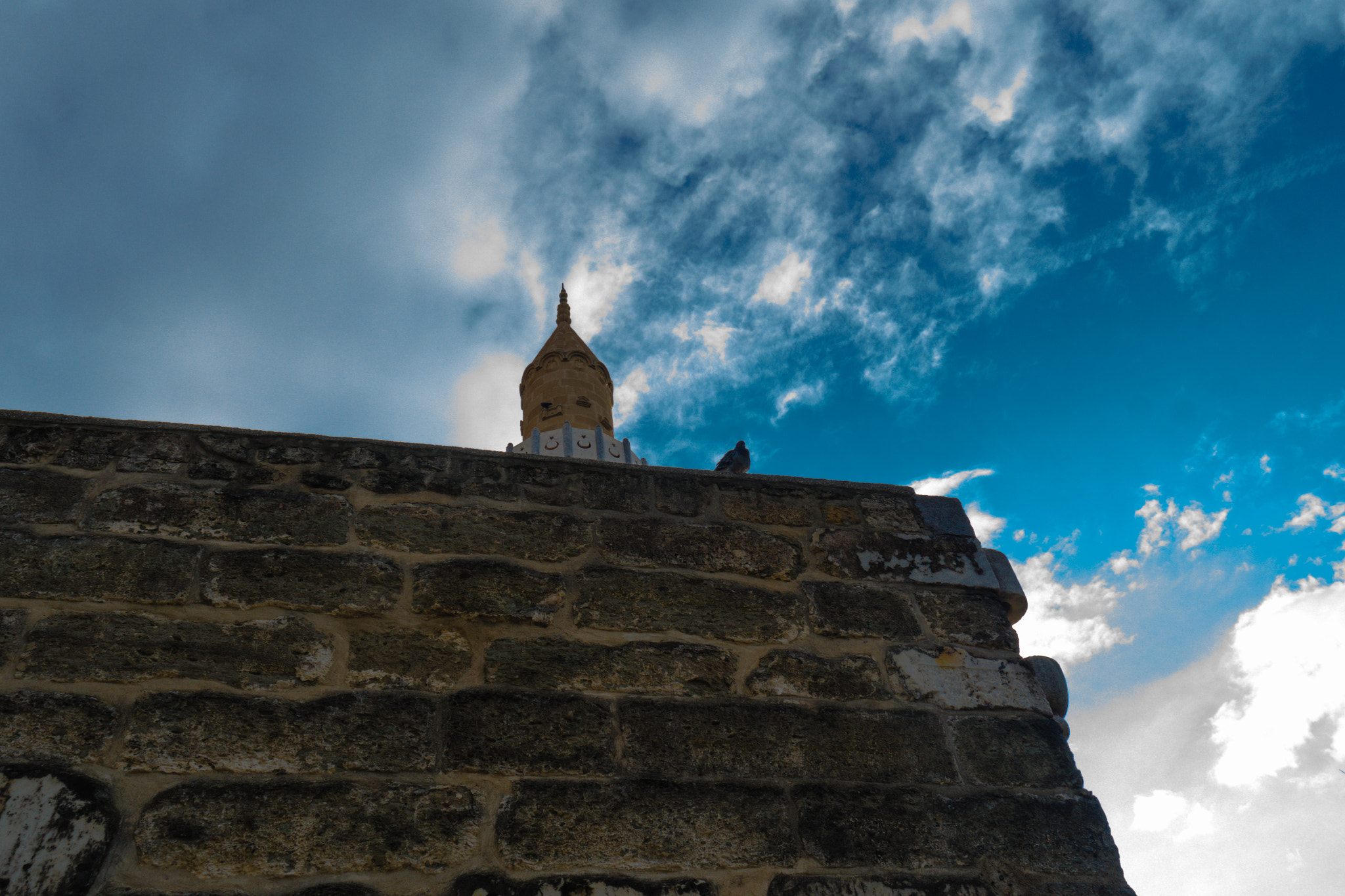 Samsung NX mini sample photo. Mosque and pigeon photography
