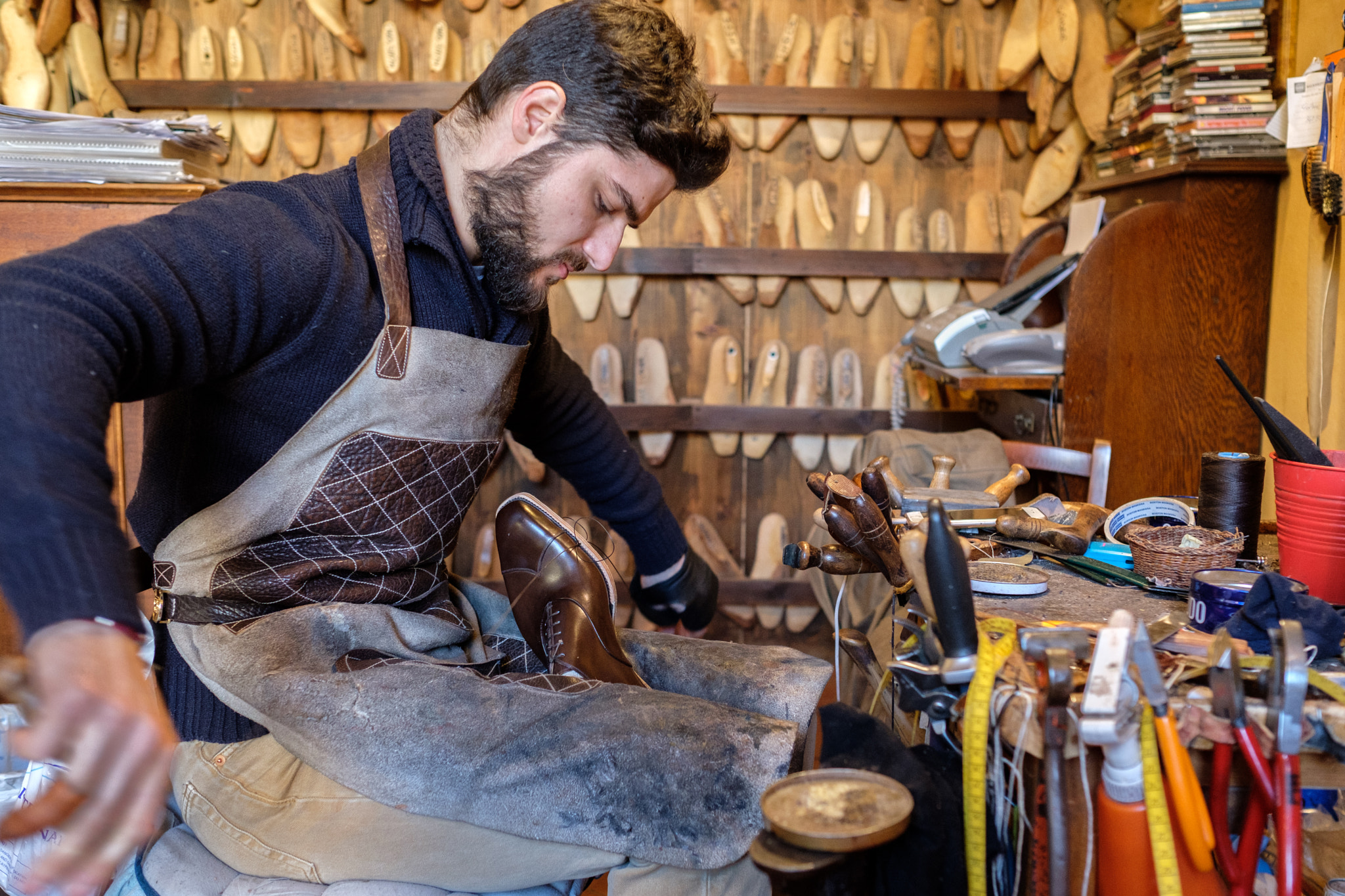 Fujifilm XF 23mm F1.4 R sample photo. Artisan shoemaker photography