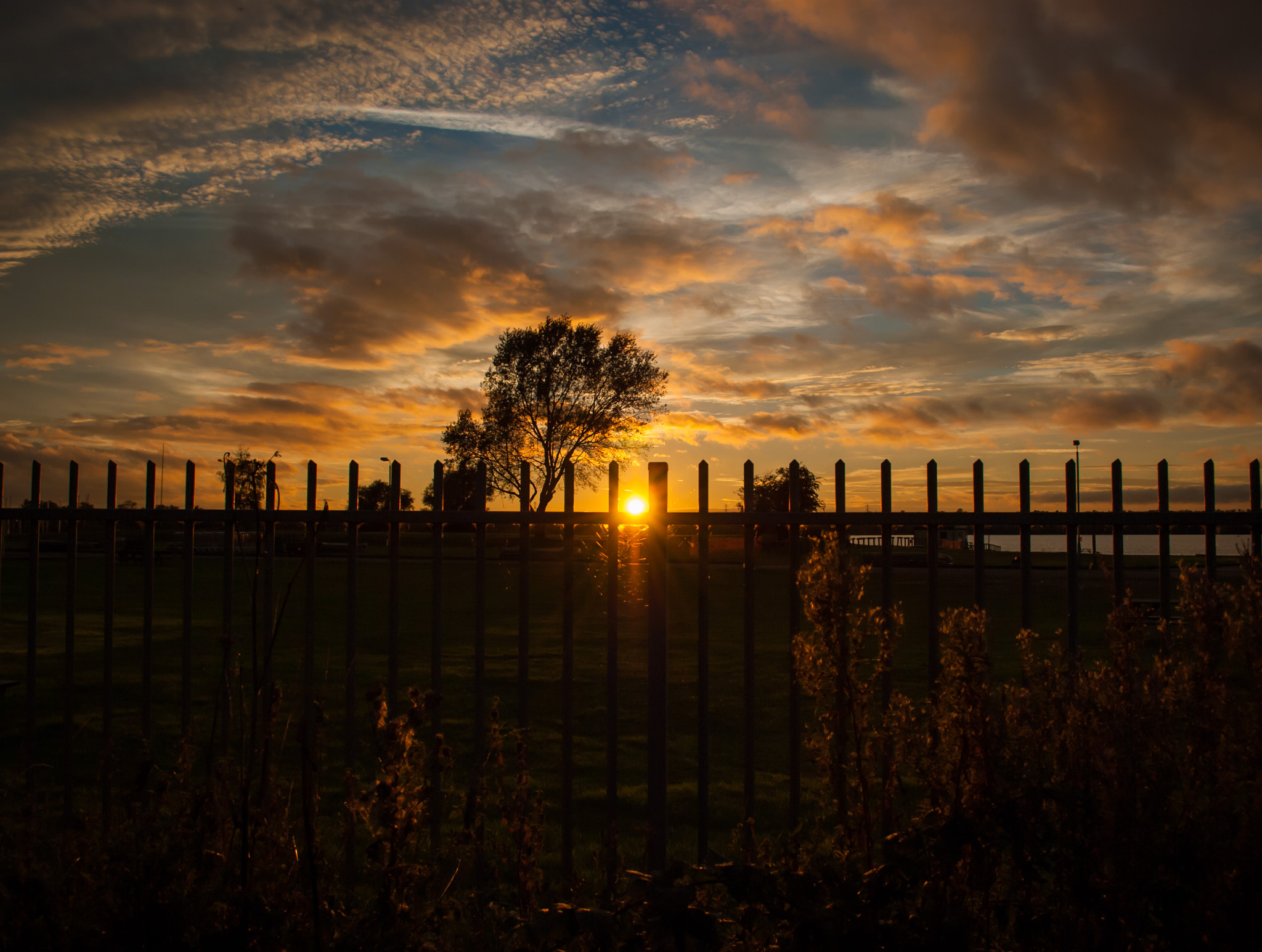 Nikon D80 sample photo. Sunsets through the fence photography