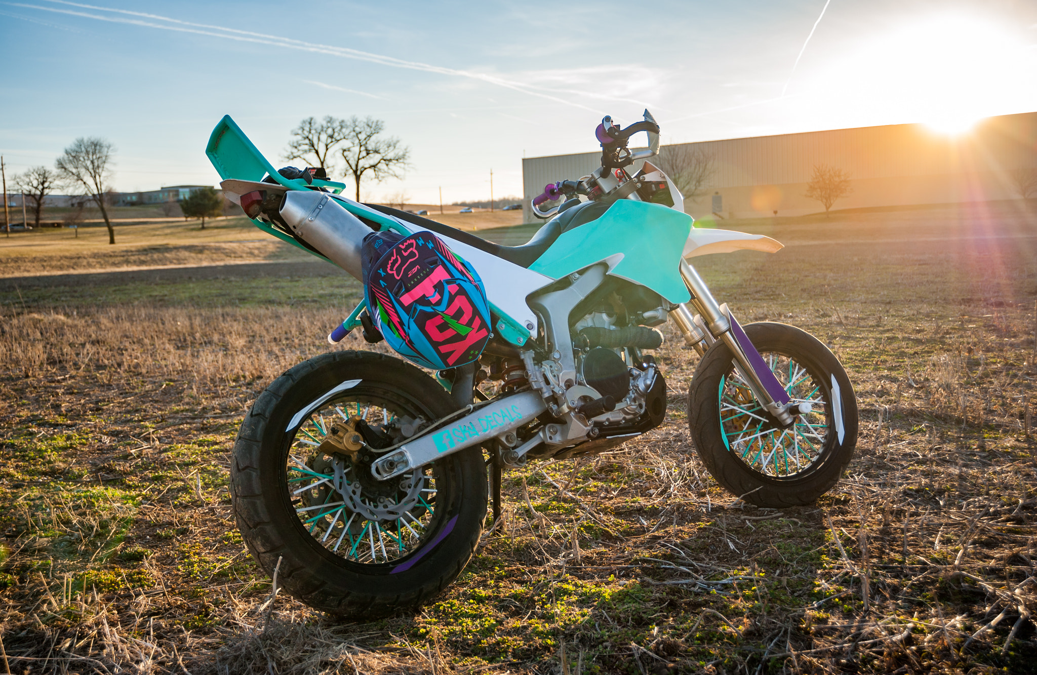 Nikon D700 sample photo. Bike sunset with flare photography