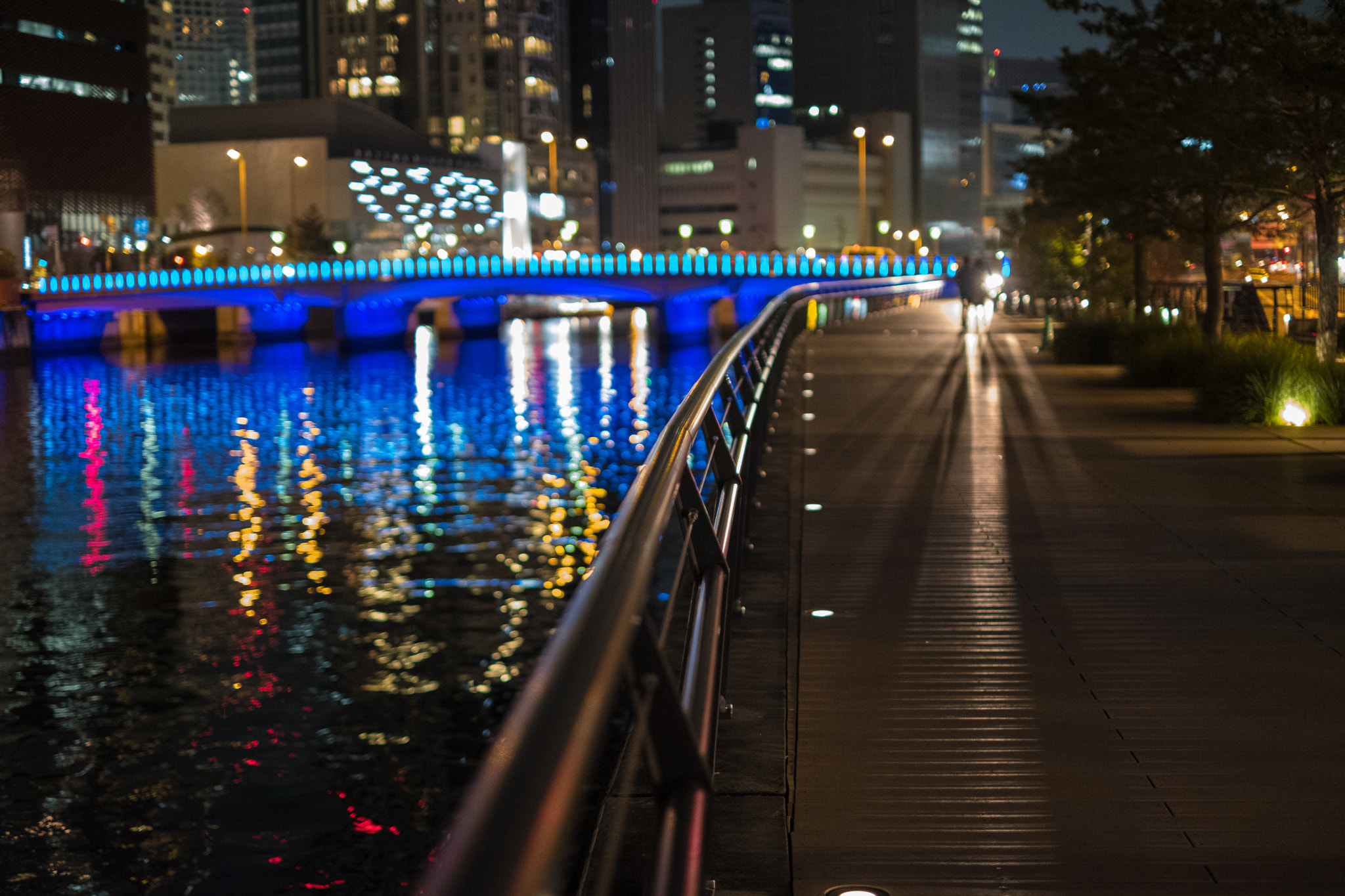 Fujifilm X-Pro2 sample photo. Night walk along dojima river, osaka photography