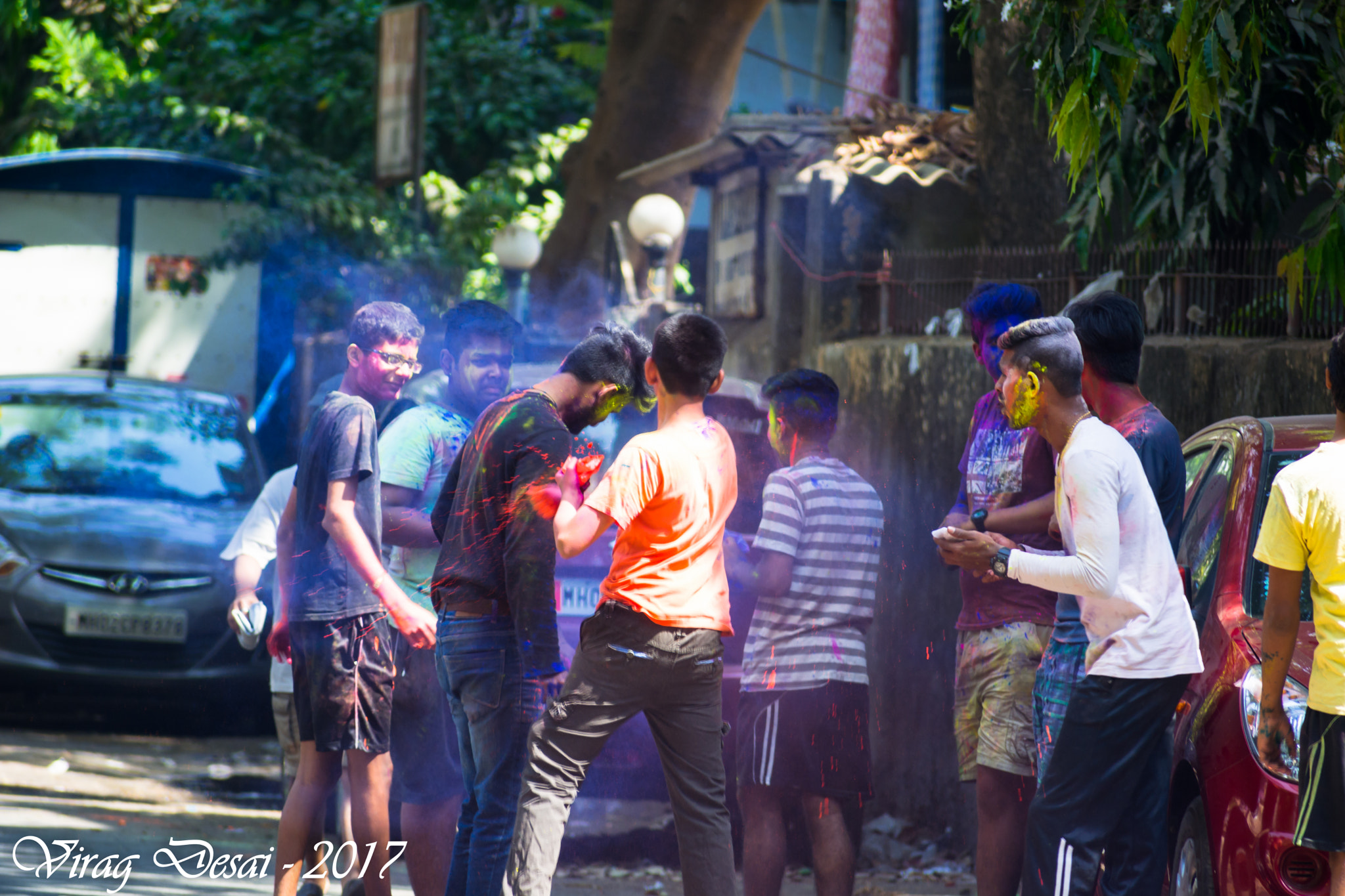 Nikon D5200 sample photo. Kids playing holi photography