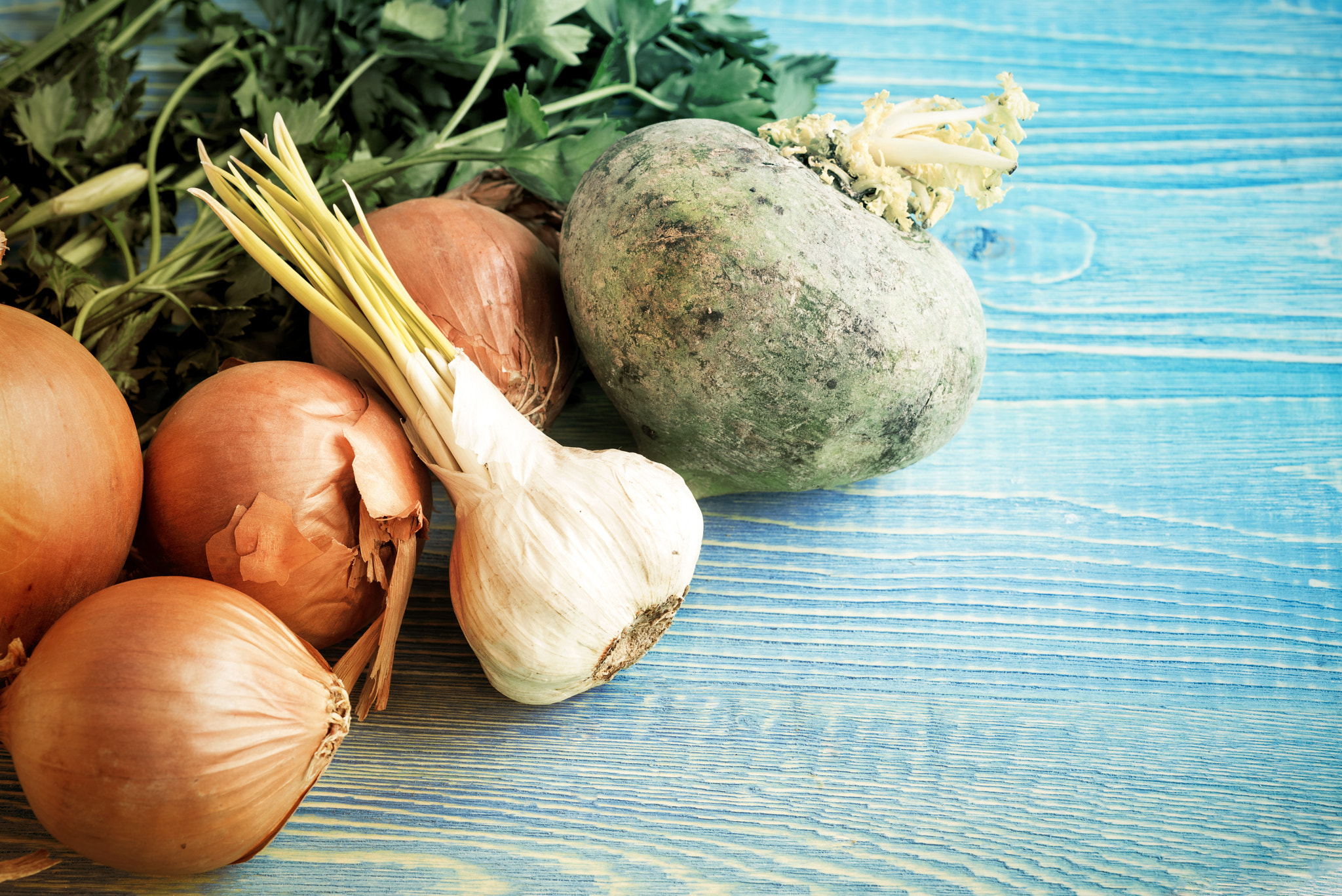 Nikon AF Micro-Nikkor 60mm F2.8D sample photo. Vegetables on a wooden background, a retro style, photography