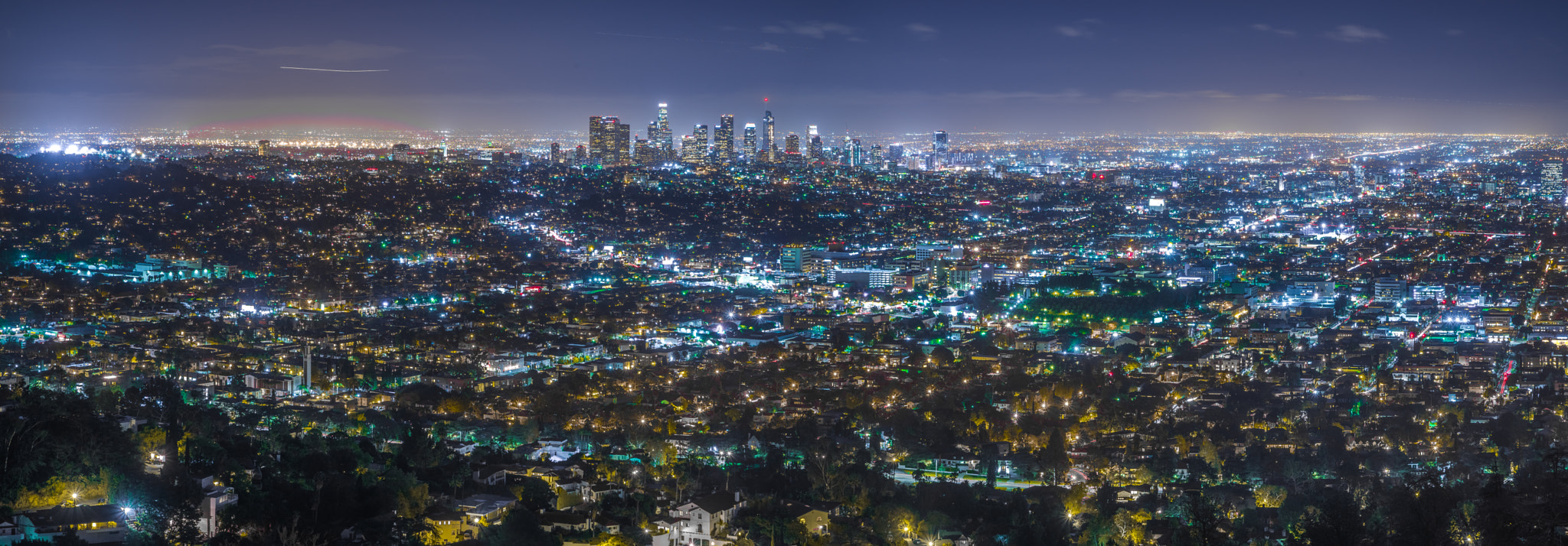 Pentax K-1 sample photo. Los angeles night skyline panorama photography