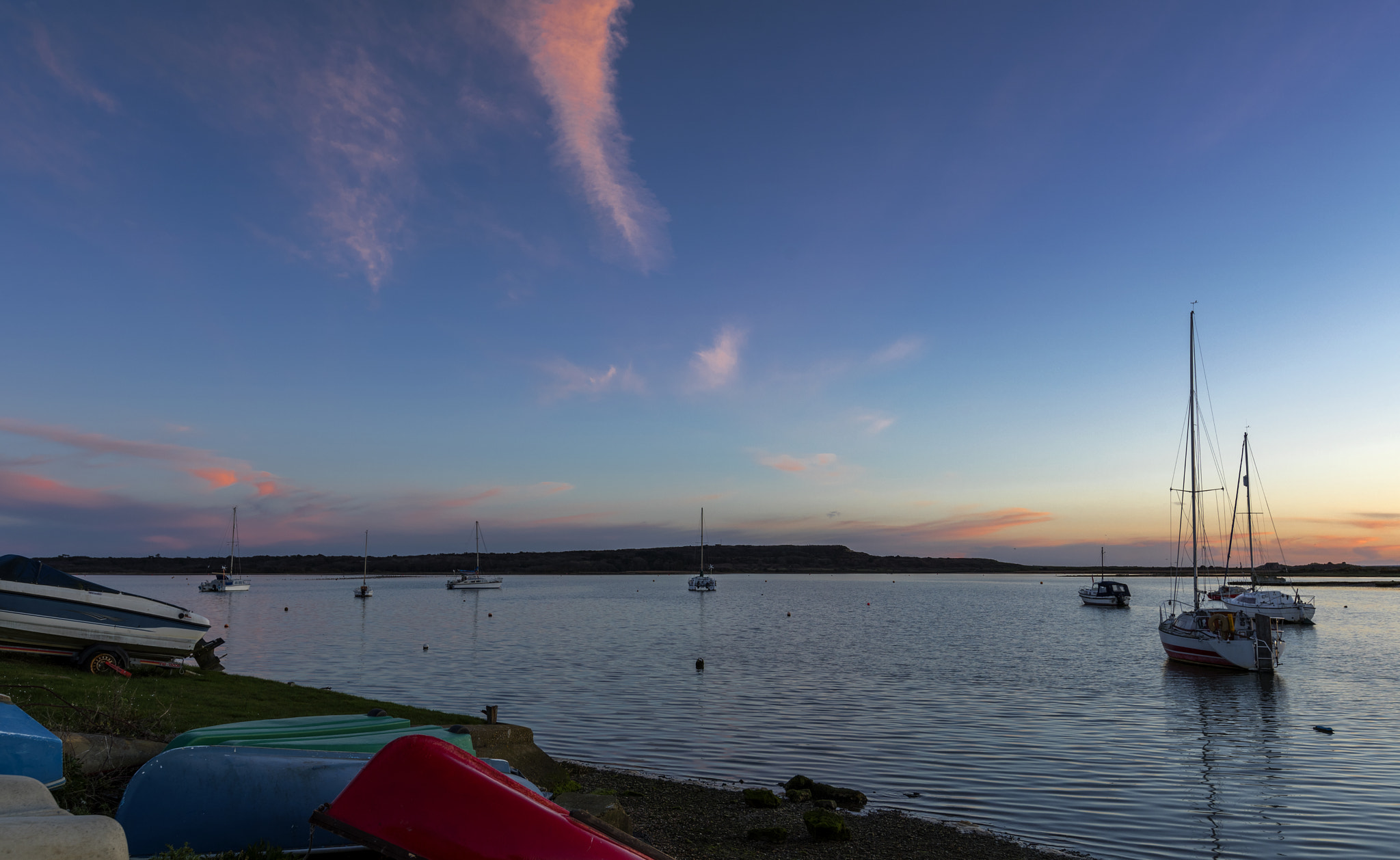 Canon EF 16-35mm F2.8L II USM sample photo. Sunset boats photography