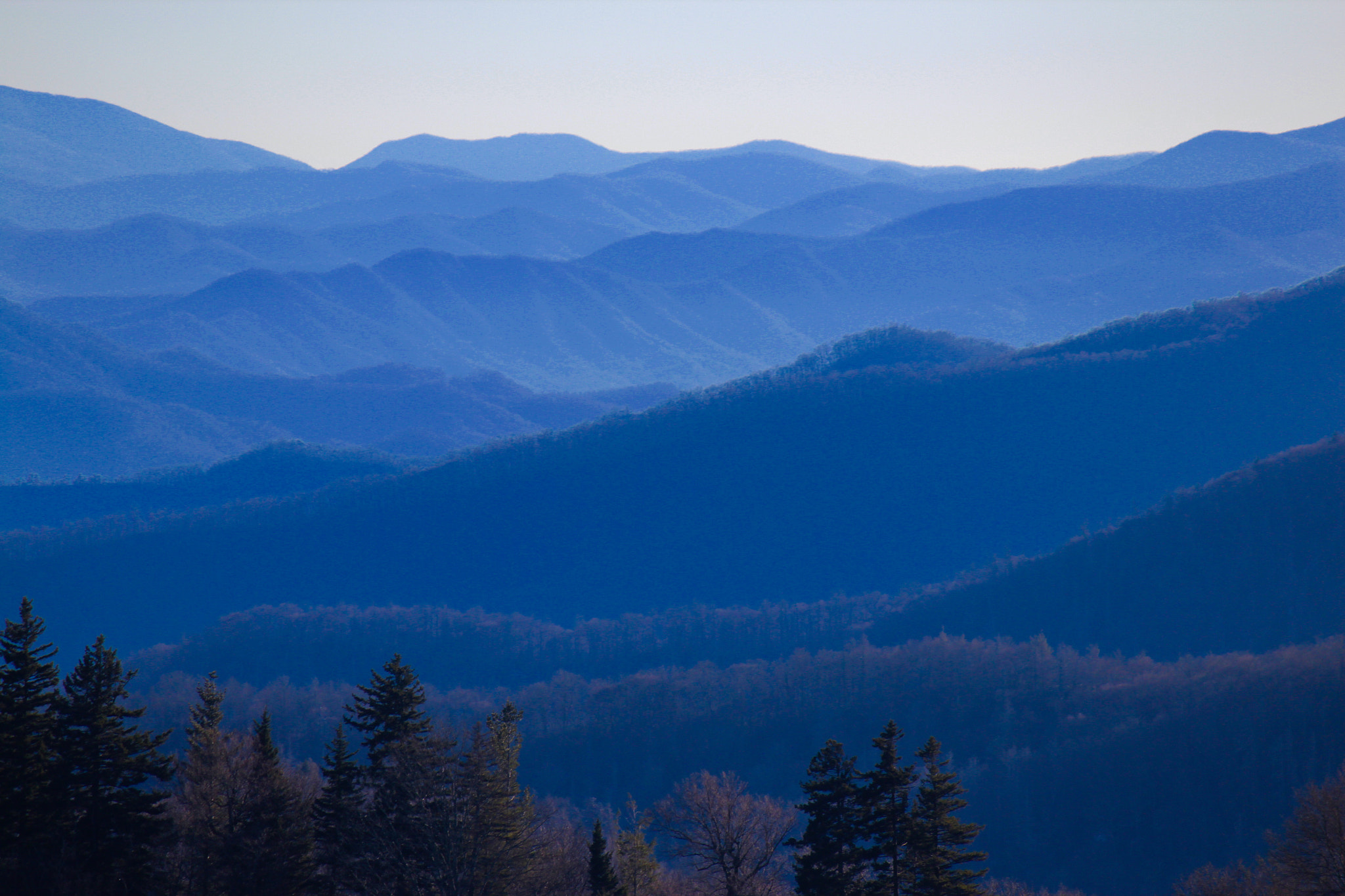 Canon EF-S 55-250mm F4-5.6 IS sample photo. Smoky mountains in november photography