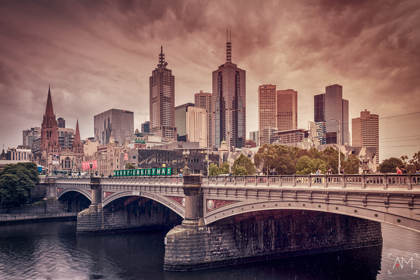 Nikon AF-S Nikkor 16-35mm F4G ED VR sample photo. Melbourne city skyscrapers under rain photography