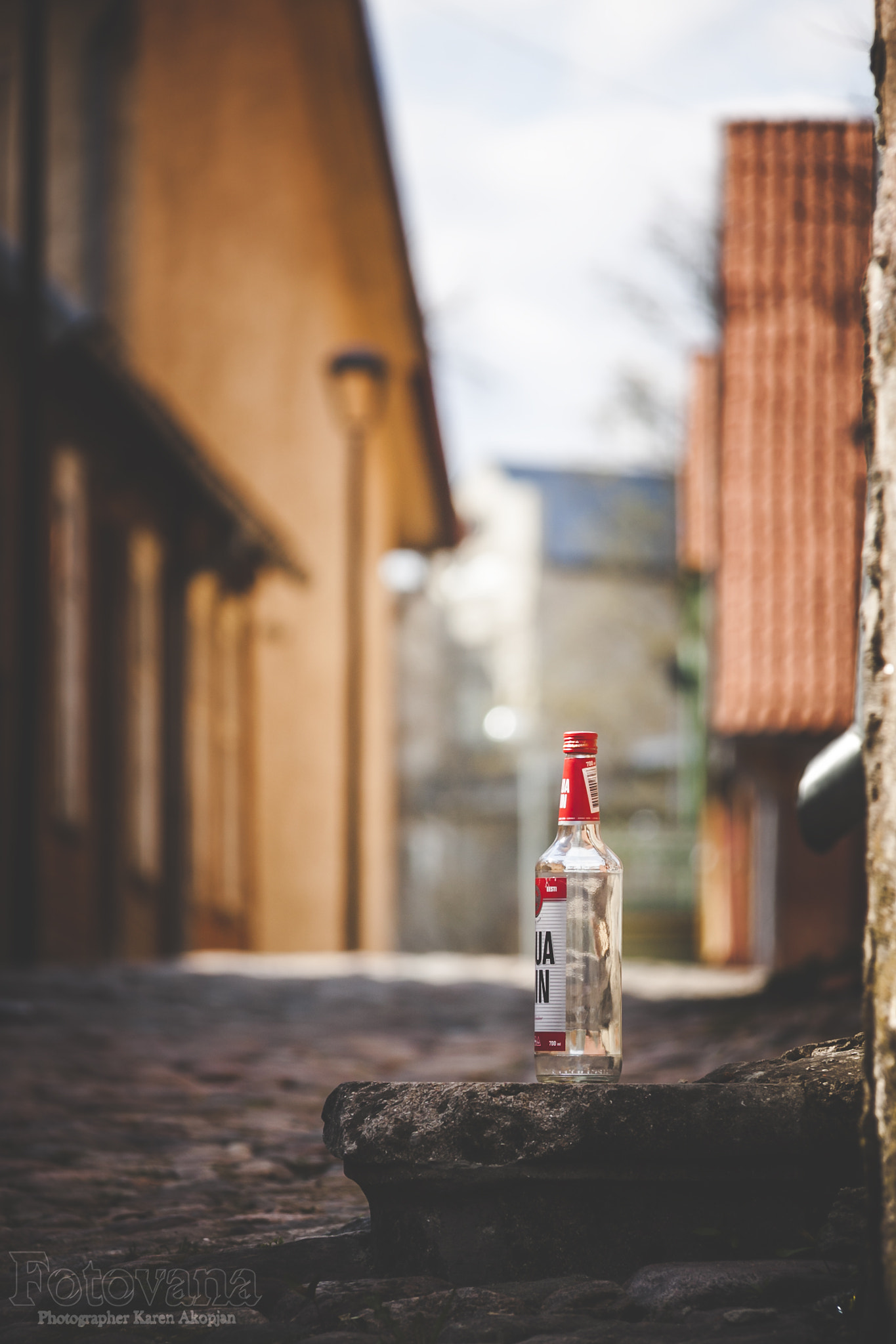Canon EF-S 18-200mm F3.5-5.6 IS sample photo. Empty bottle of estonian vodka photography