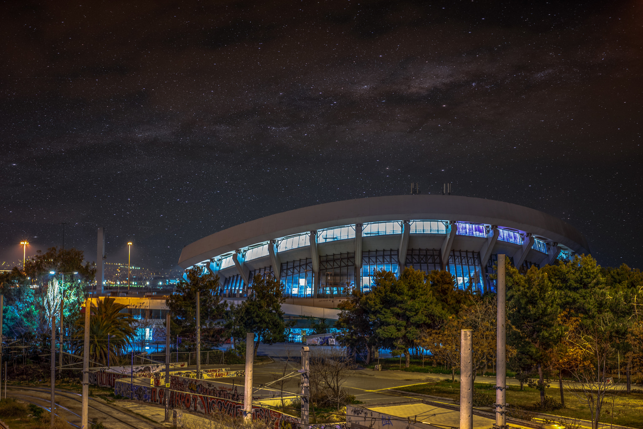 Nikon D800 sample photo. Stars over sef @ faliro, athens, greece photography