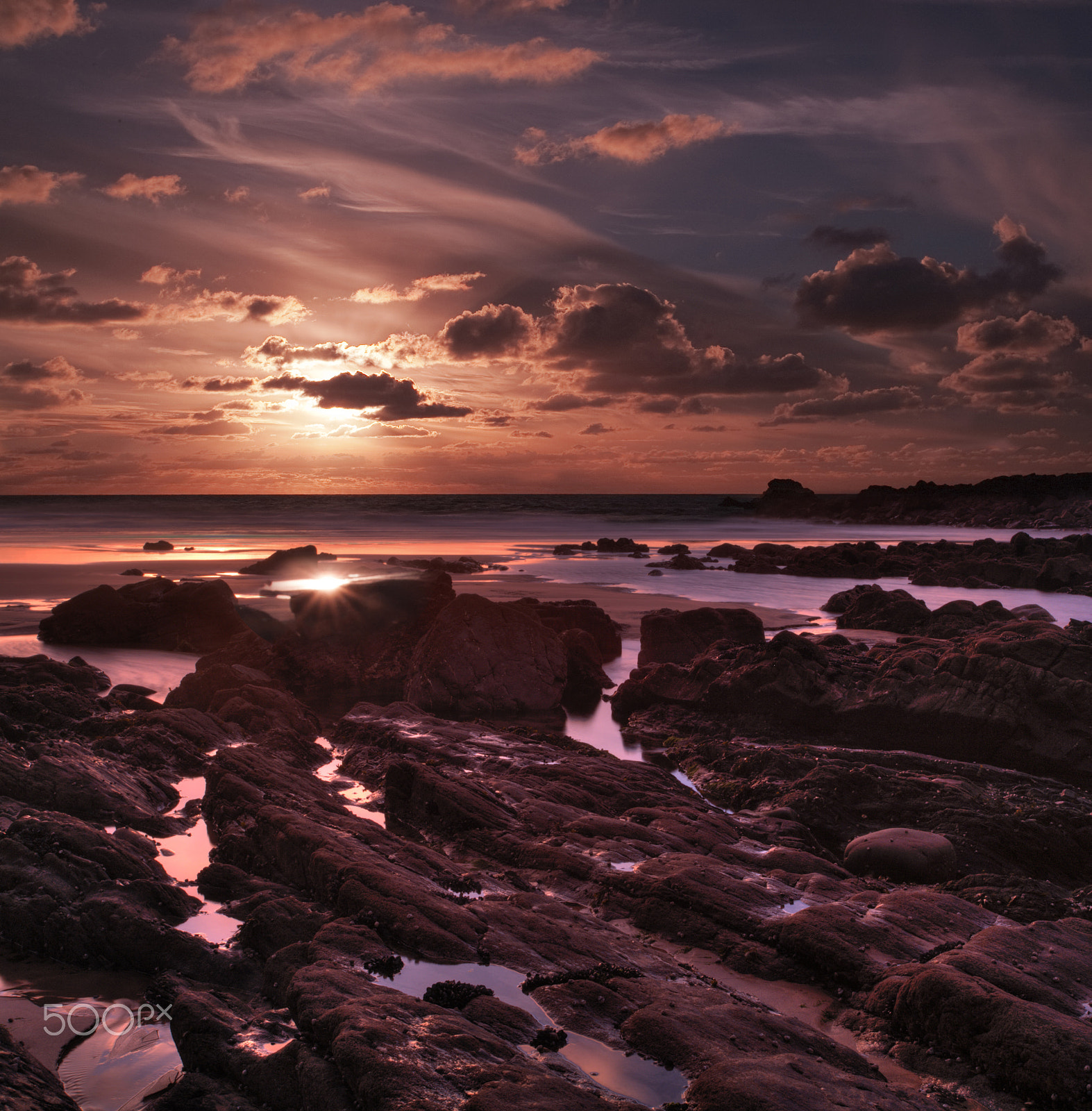 Canon EOS 5D + Canon EF 17-40mm F4L USM sample photo. Duckpool sunset photography