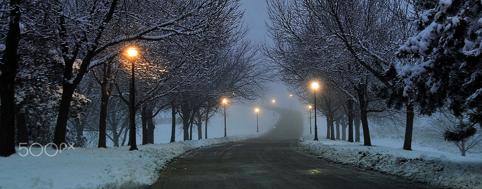 Nikon D700 sample photo. Frosty snowy country road photography