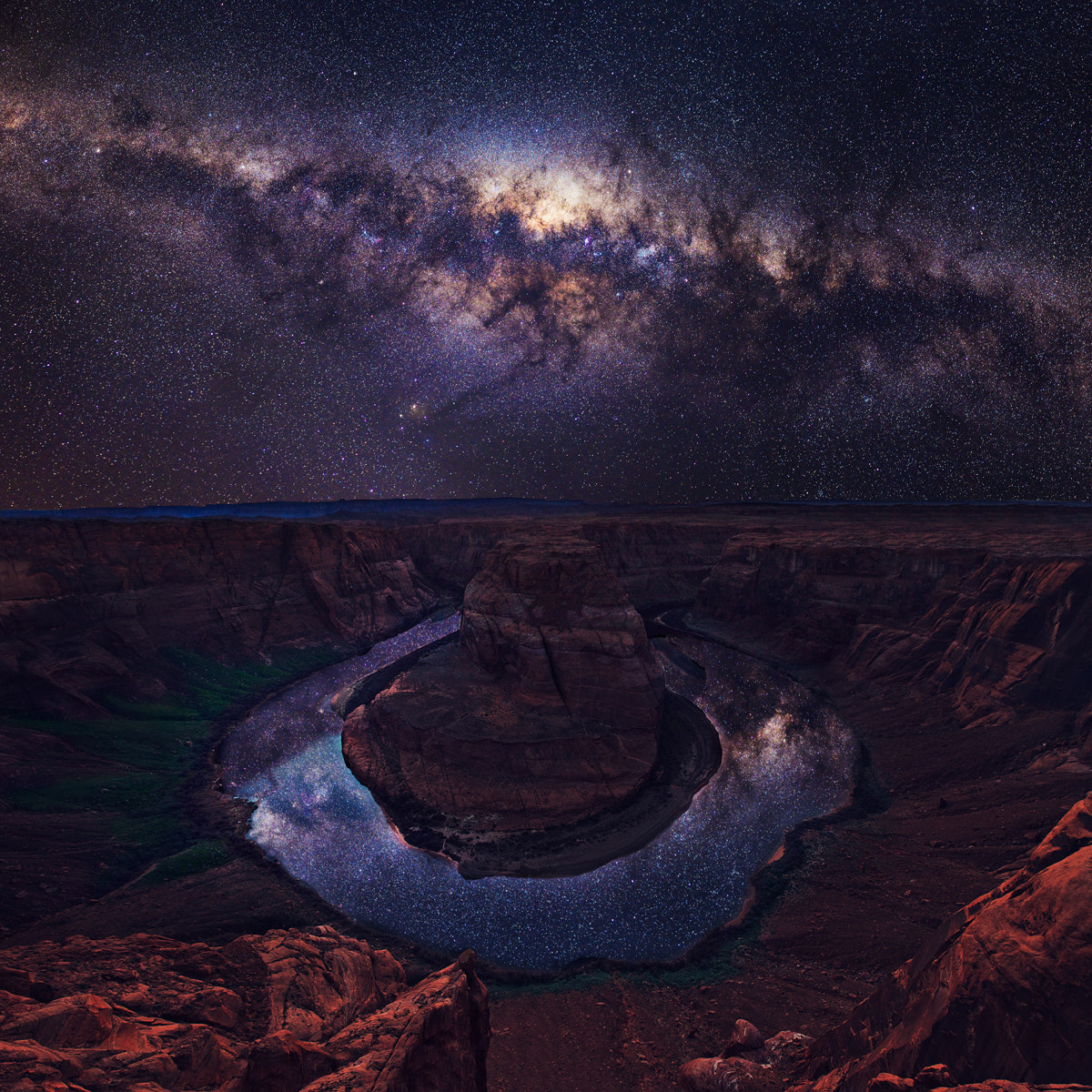 Canon EF 17-35mm f/2.8L + 1.4x sample photo. Horseshoe canyon and the milky way photography