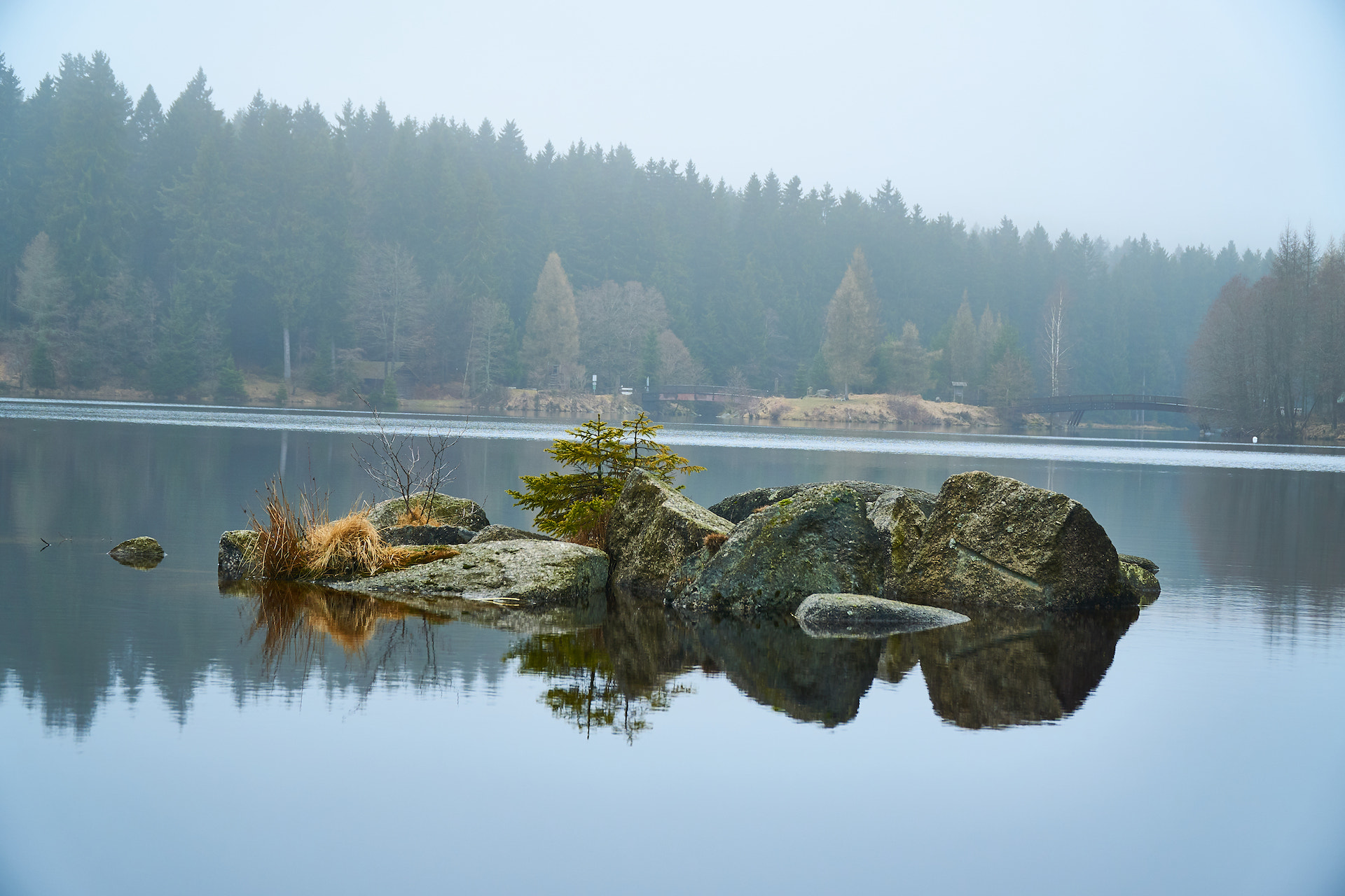 Sony E PZ 18-105mm F4 G OSS sample photo. Stone-island -  fichtelsee photography