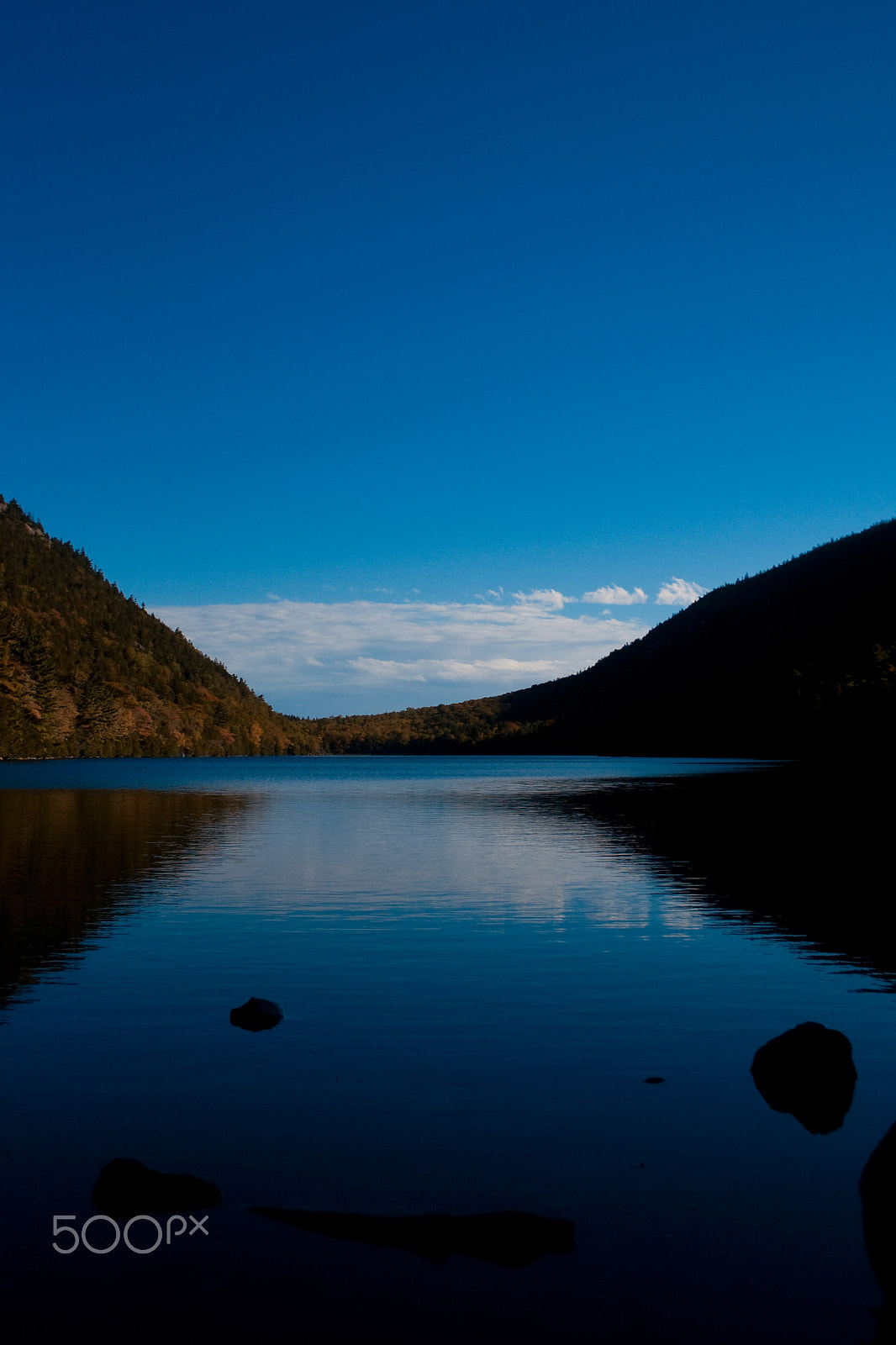 Canon EOS 400D (EOS Digital Rebel XTi / EOS Kiss Digital X) sample photo. Valley between bubbles at jordan pond on sunny day photography