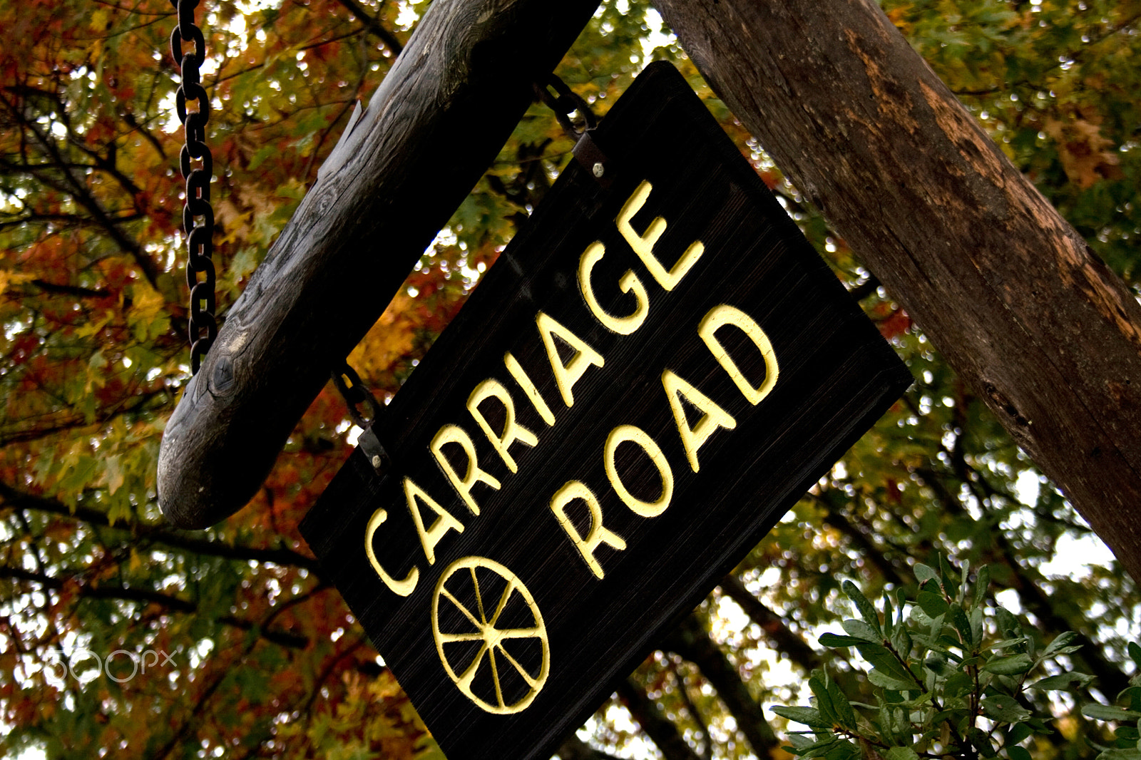 Canon EOS 400D (EOS Digital Rebel XTi / EOS Kiss Digital X) sample photo. Sign for carriage road path in acadia national park photography