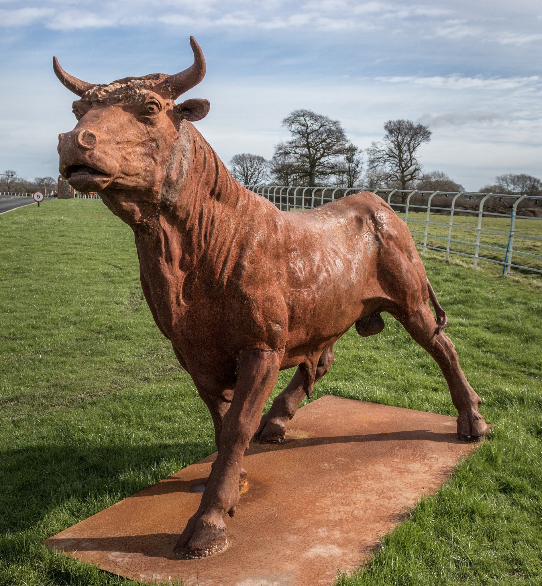 Canon EF-S 18-55mm F3.5-5.6 III sample photo. Bull sculpture photography