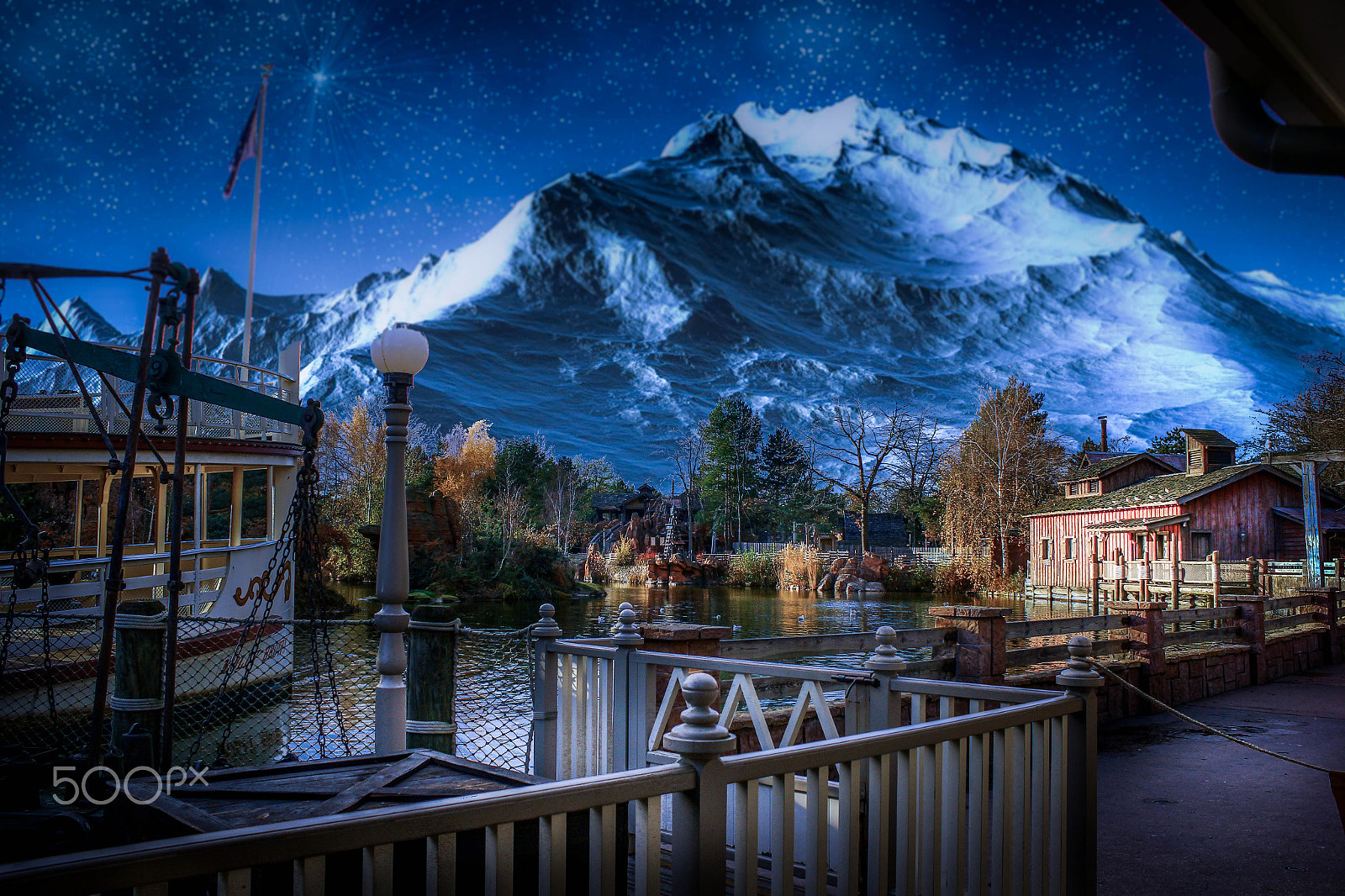 Canon EF-S 18-55mm F3.5-5.6 III sample photo. Dreamy harbour&mountain photography