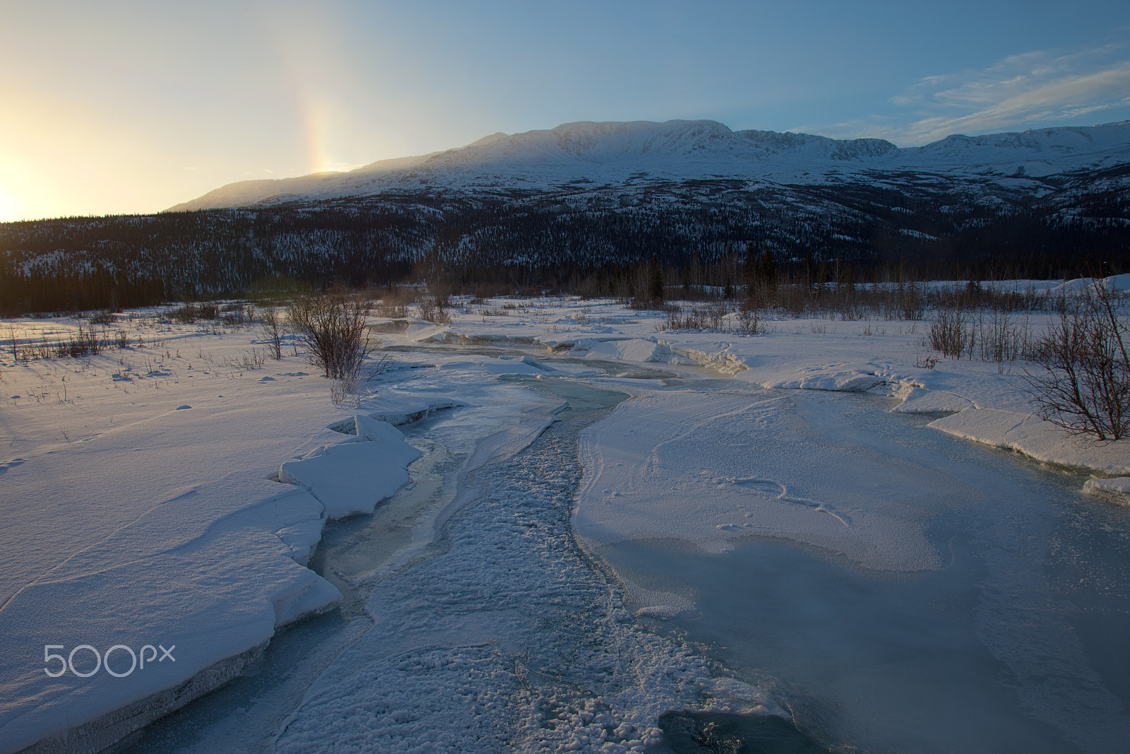 Canon EOS 5D Mark II sample photo. Icy river in alaska photography