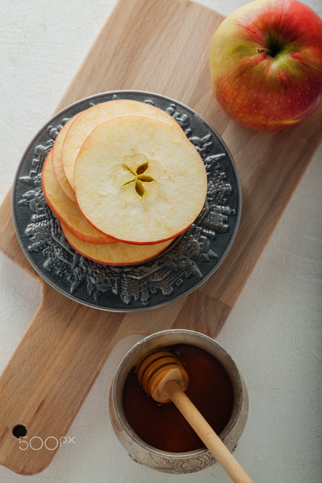 Canon EOS 5D Mark II sample photo. Honey and apples for rosh hashanah photography