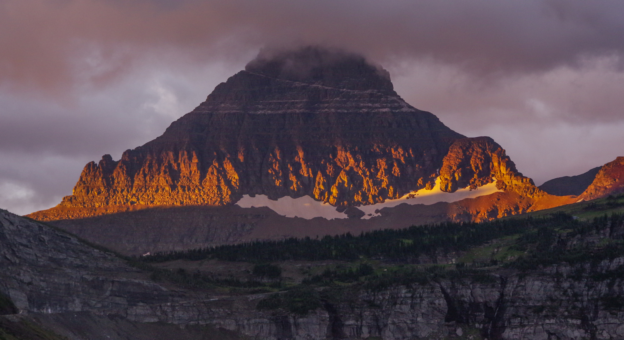 Pentax K-3 sample photo. Mt. reynolds sunrise, glacier national park photography