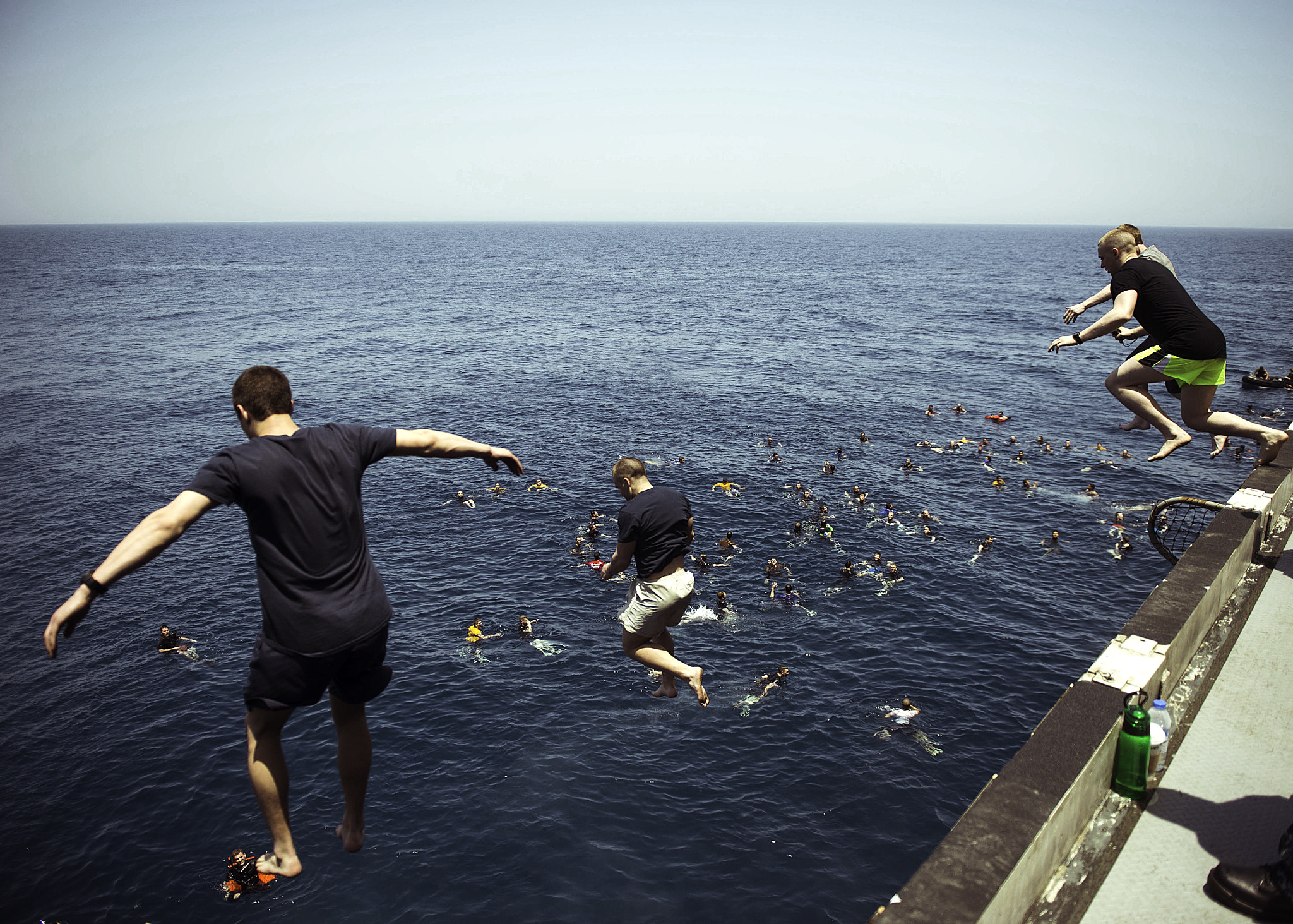 Nikon AF-S Nikkor 24-70mm F2.8G ED sample photo. The swim call on a u.s. navy carrier. photography