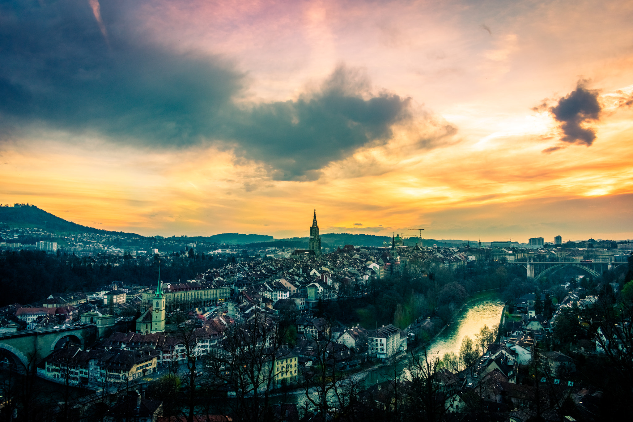 Nikon D3400 sample photo. Sunset in bern photography