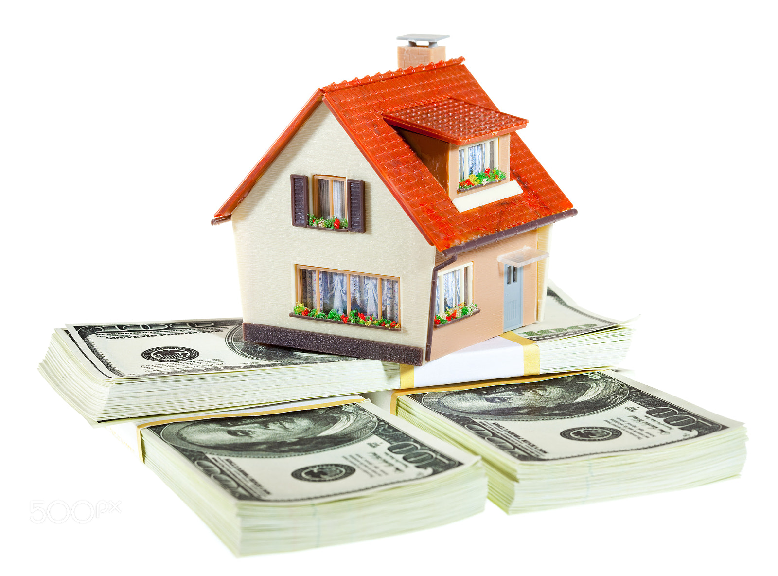 Canon EF 100mm F2.8 Macro USM sample photo. House on packs of banknotes photography