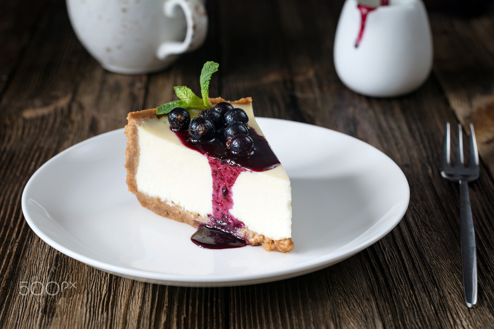 Nikon D7100 sample photo. Cheesecake with black currant sauce photography