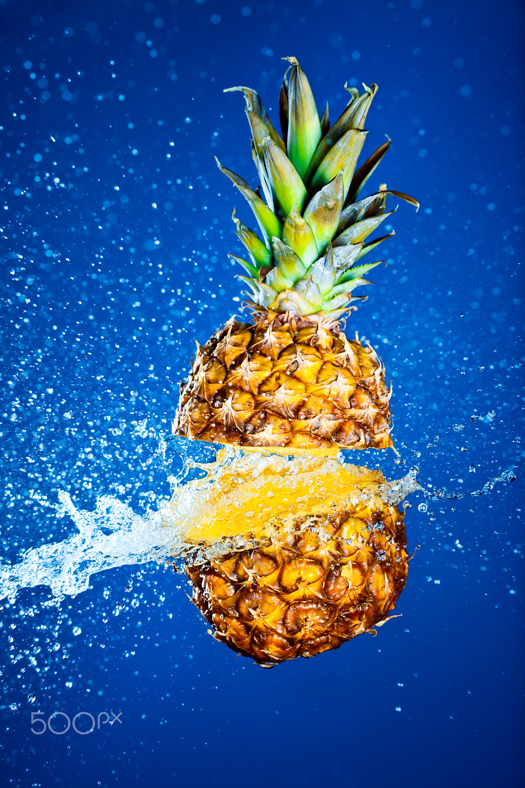 Canon EOS 5D Mark II sample photo. Pineapple splashed with water photography