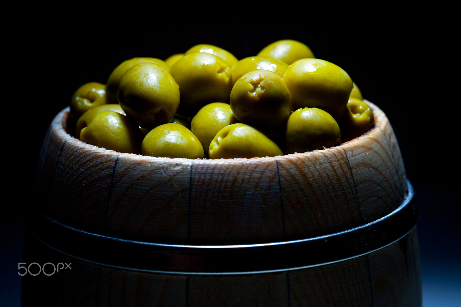 Canon EOS 5D Mark II sample photo. Olive in small barrel photography