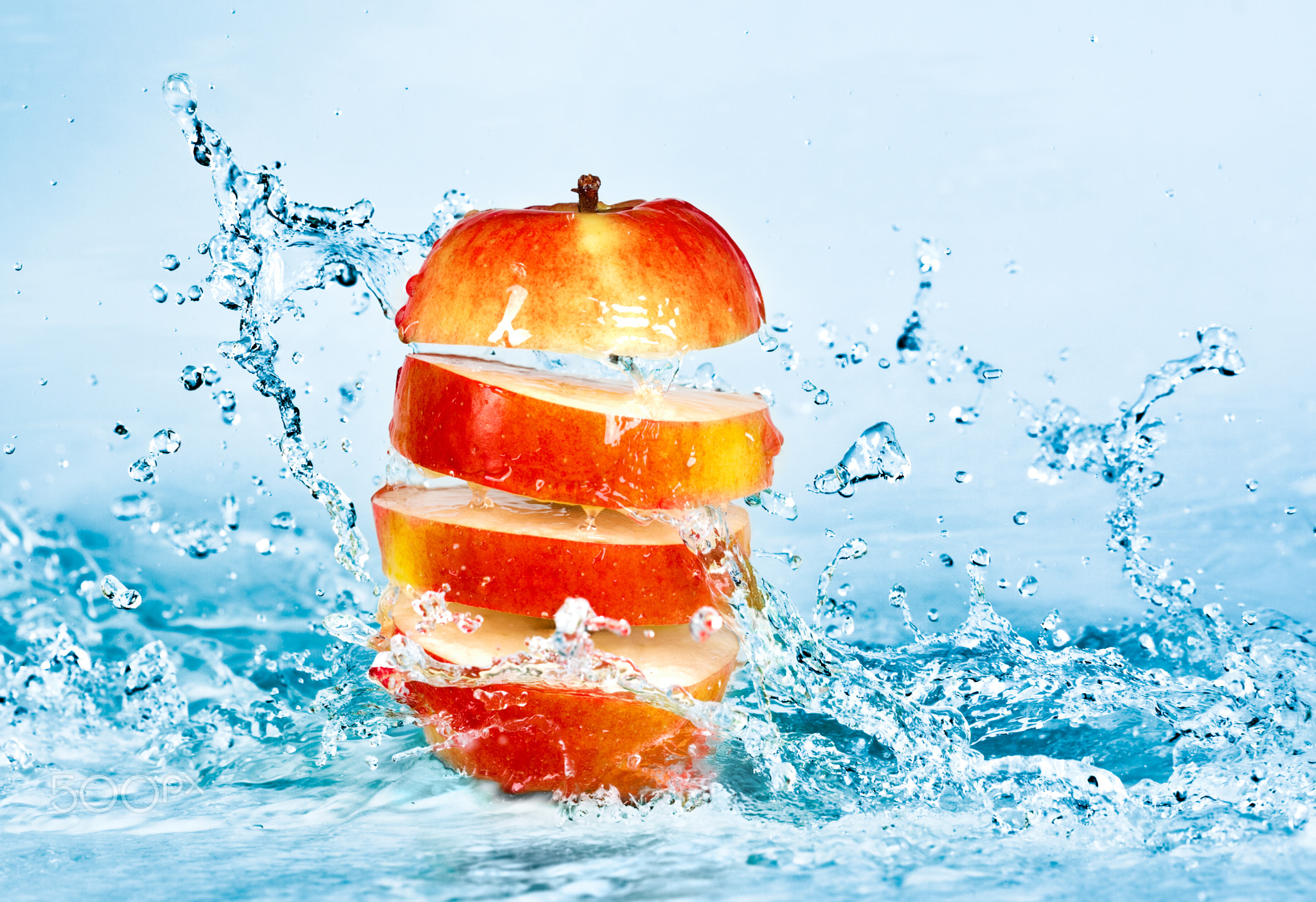 Apple and water