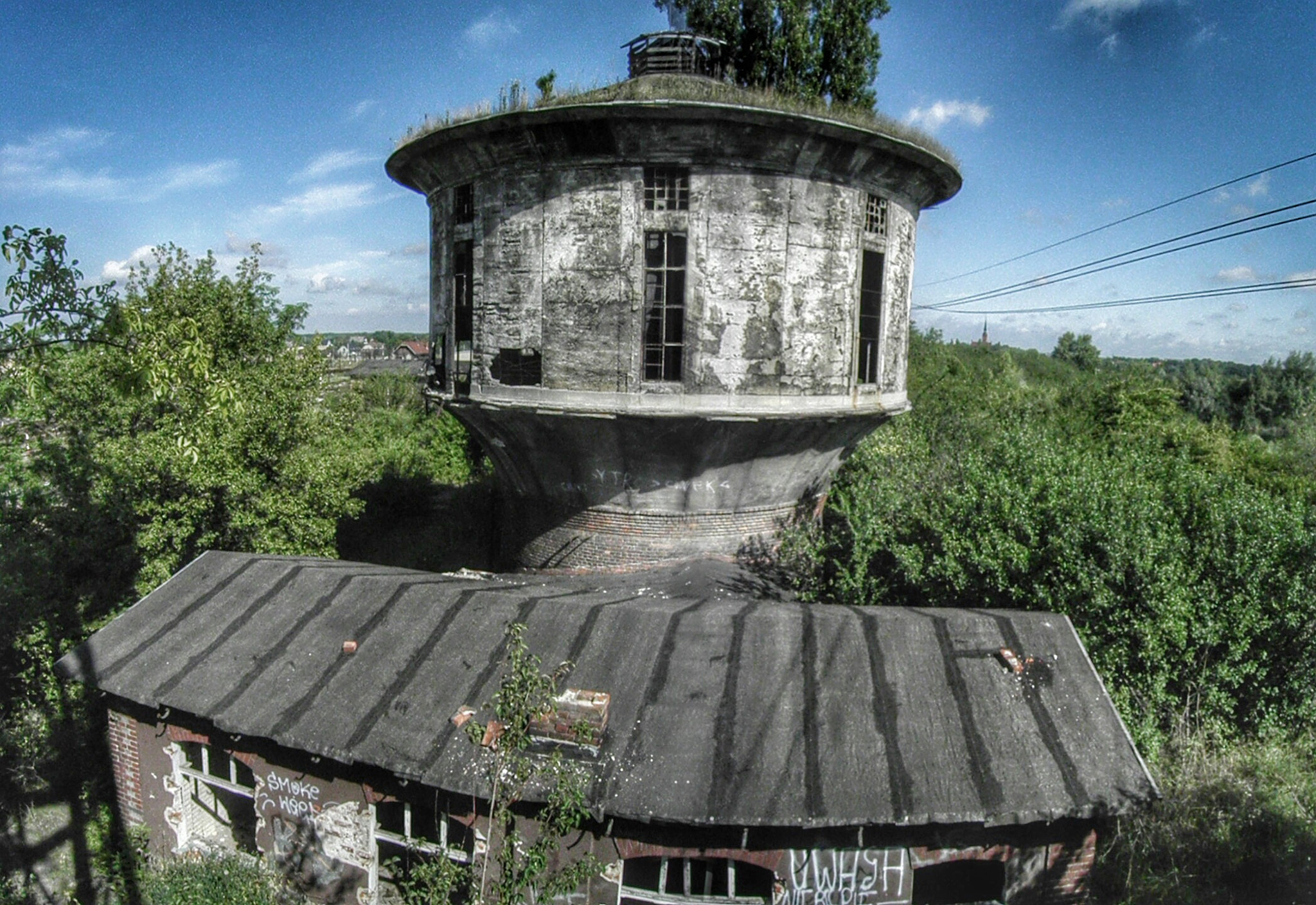 Olympus SP800UZ sample photo. Water tower photography