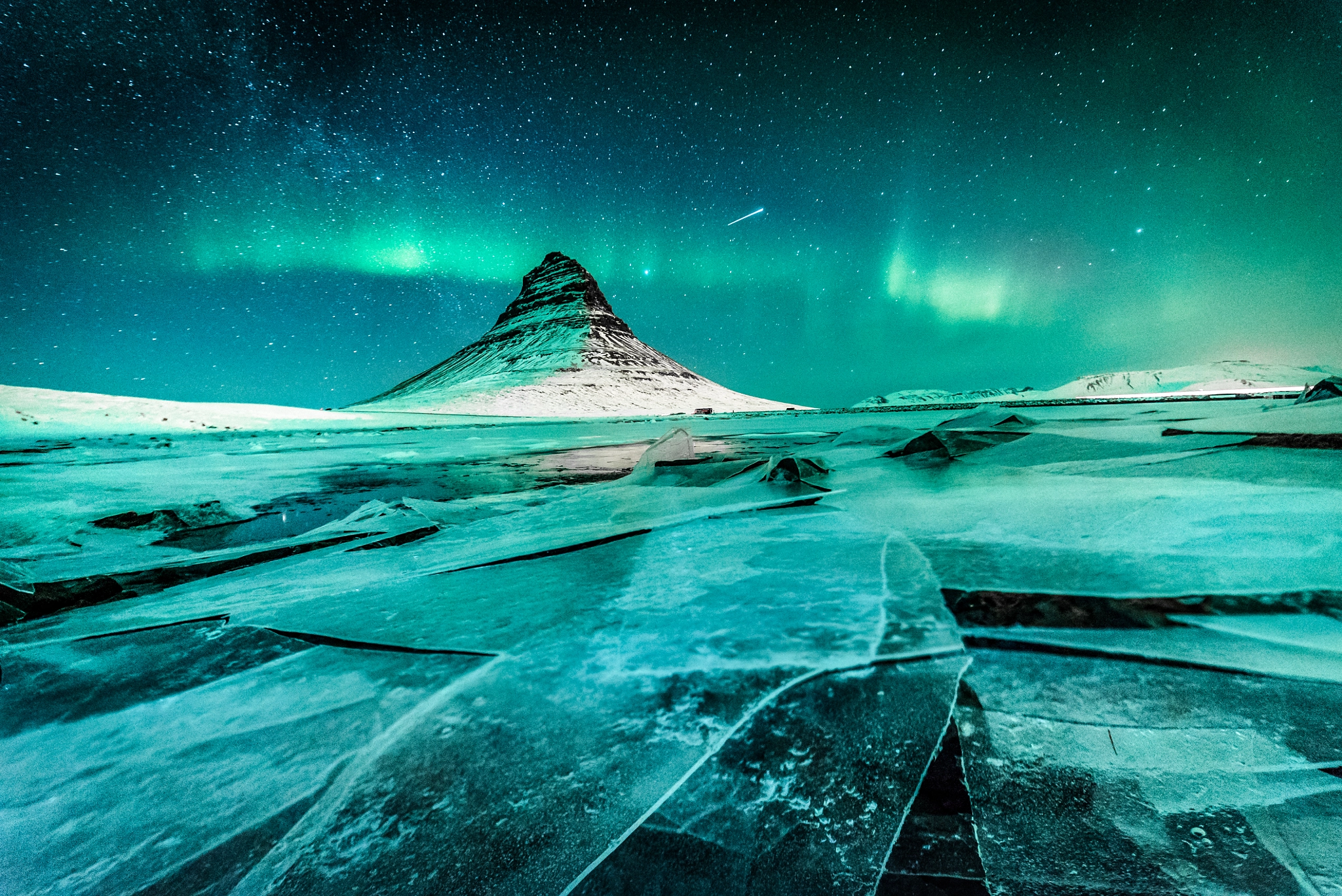 Sony a7S II sample photo. Kirkjufell at night photography
