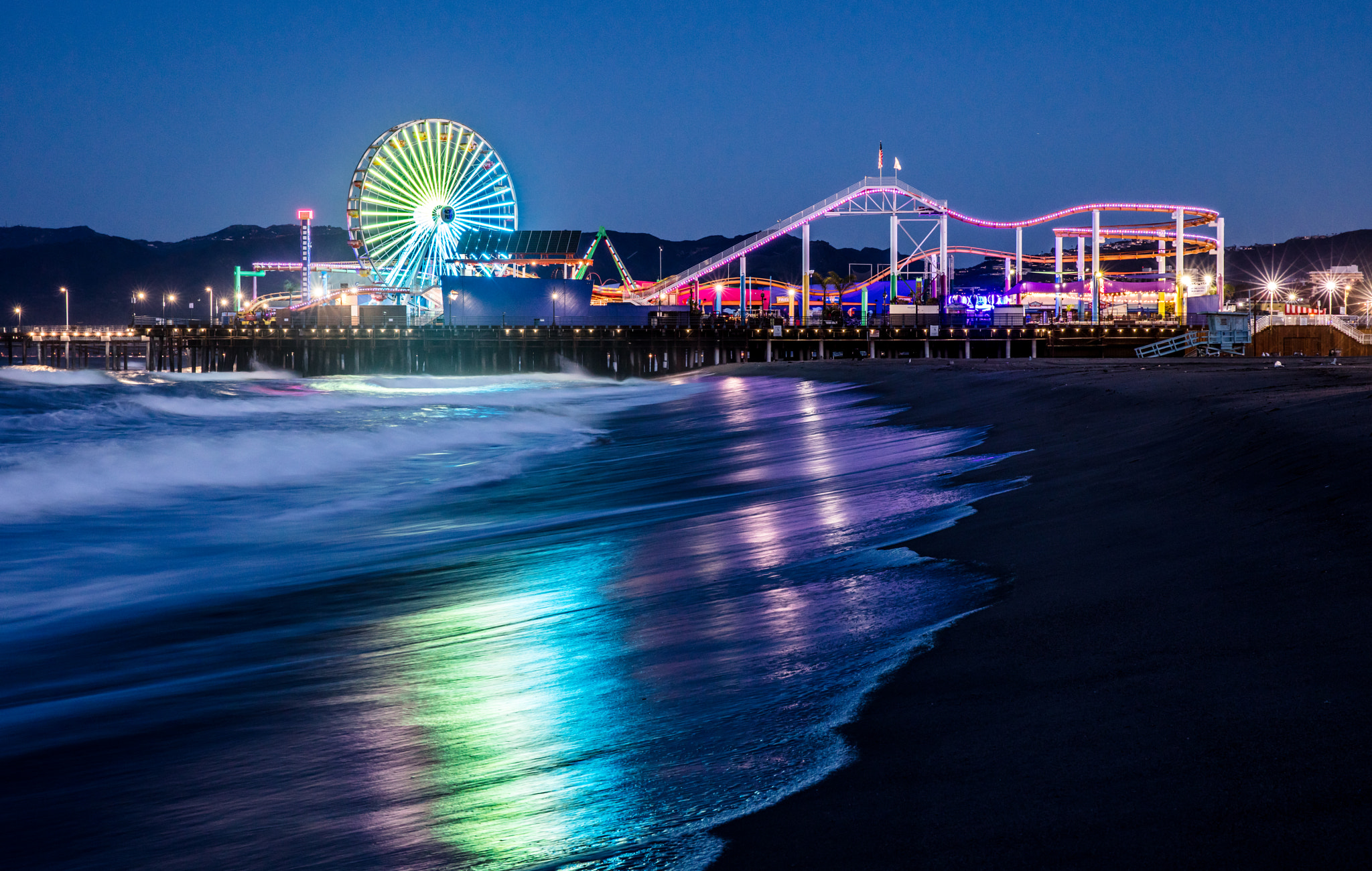 Canon EF 24-70mm F2.8L II USM sample photo. Santa monica pier lights photography