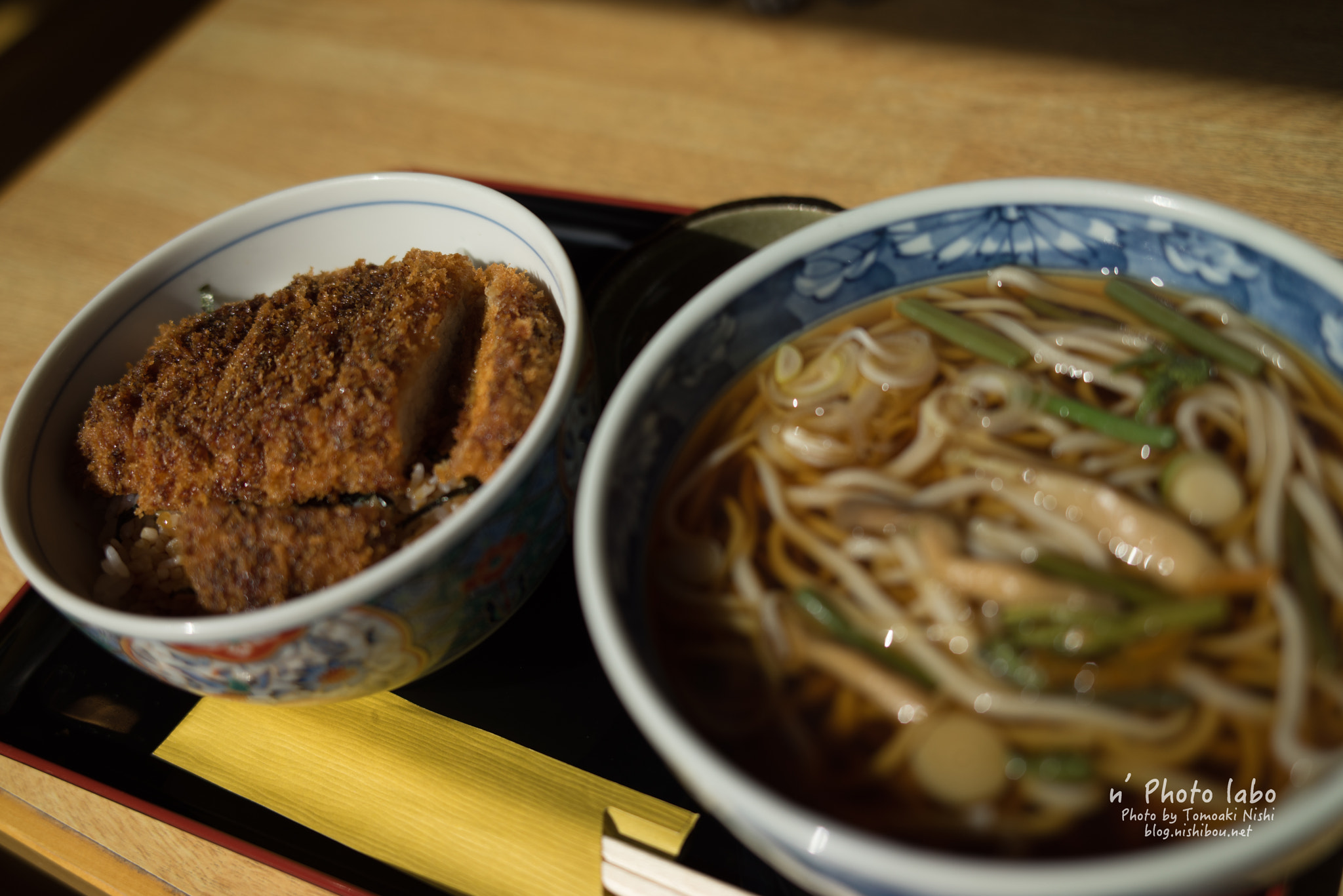 Sony a7R sample photo. 訓子府町 清水屋 そばとカツ丼セット photography