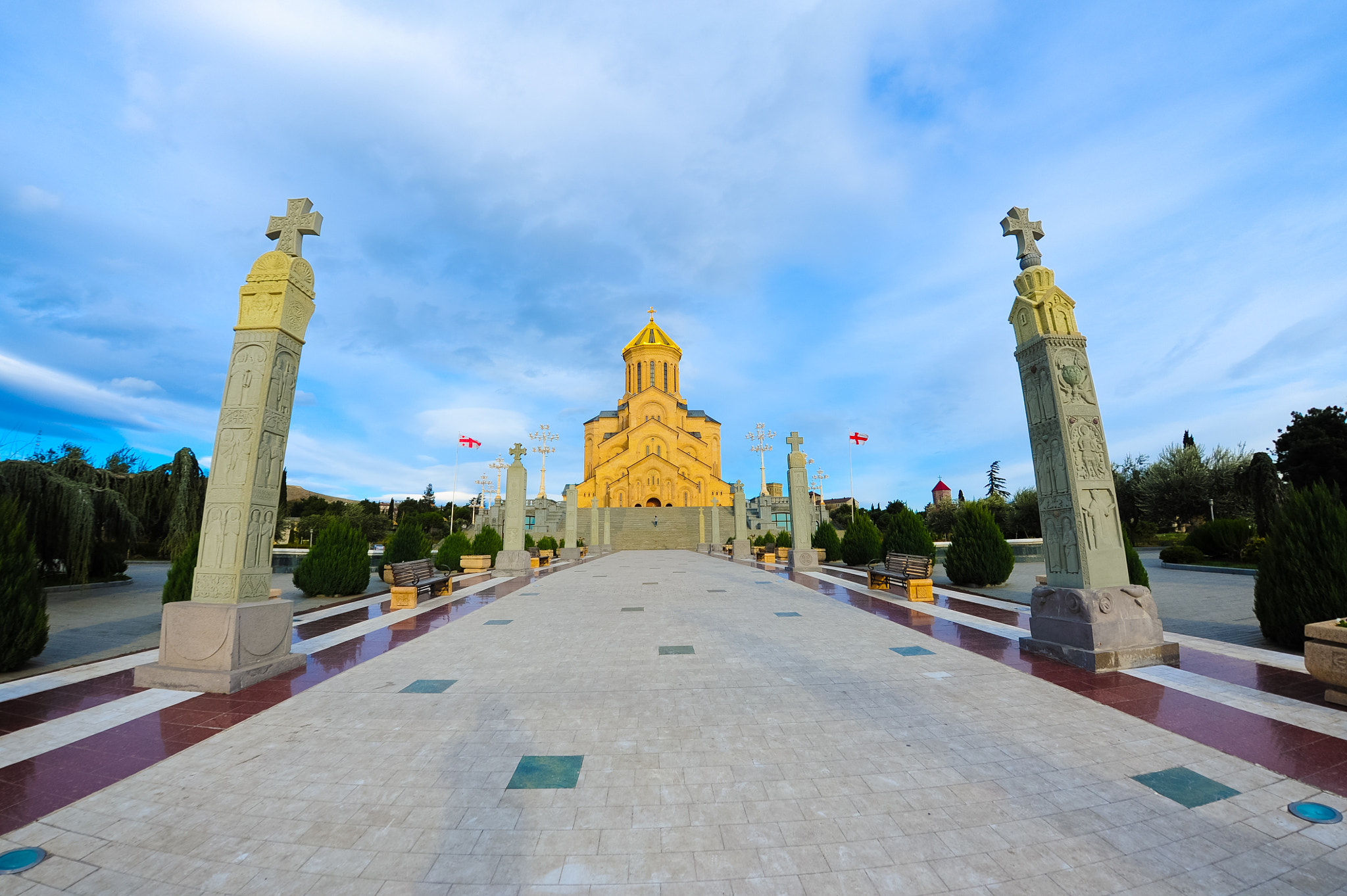 Nikon D700 + Sigma 15mm F2.8 EX DG Diagonal Fisheye sample photo. Holy trinity cathedral of tbilisi photography