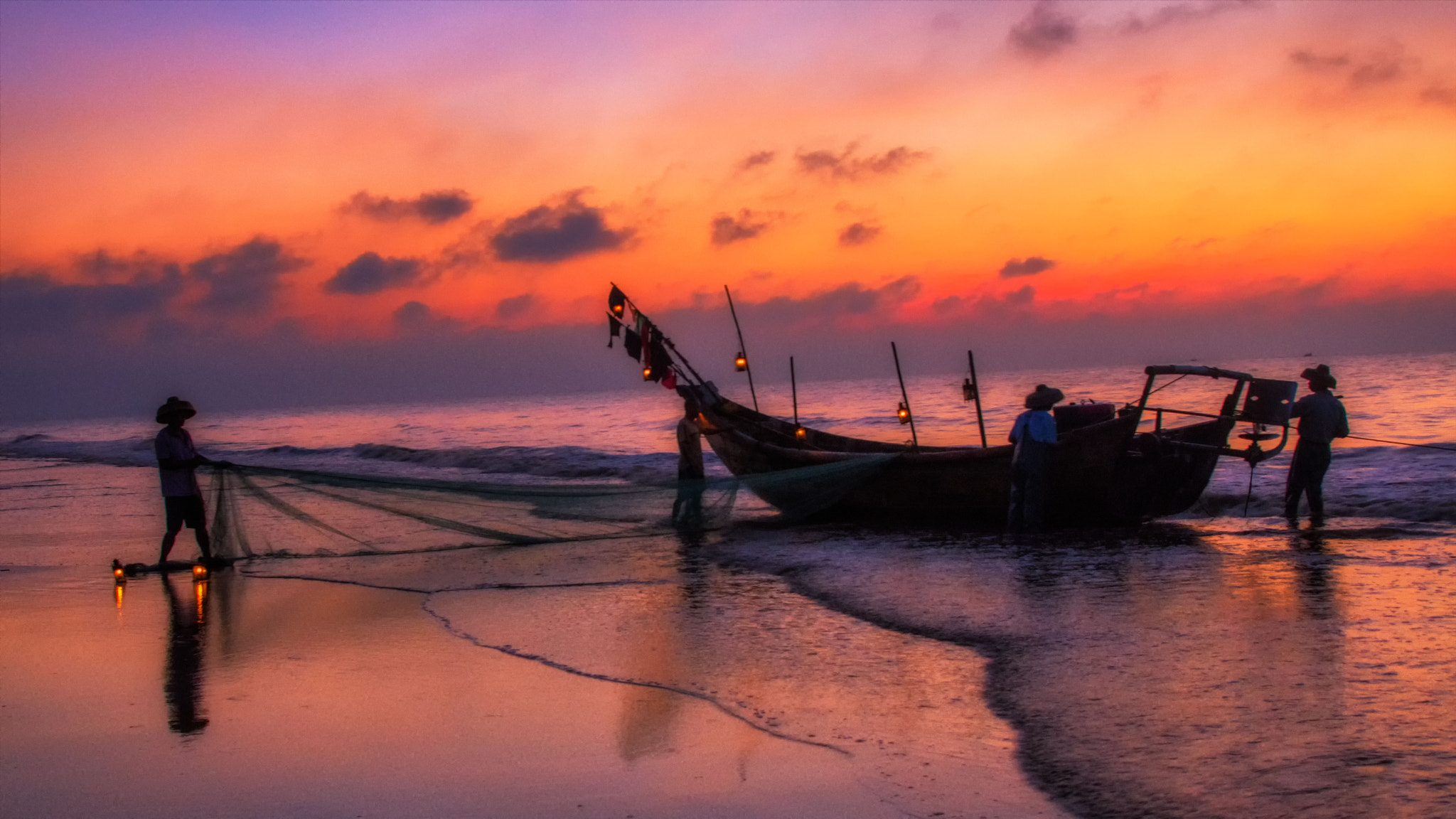 Nikon D5500 sample photo. Fishermen at dawn photography