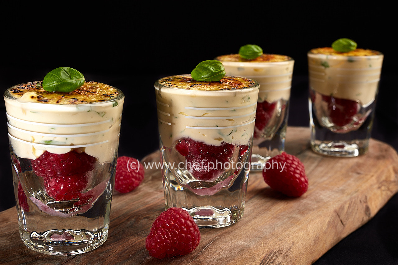 Sigma 50mm F1.4 DG HSM Art sample photo. Iced raspberry creme brulee photography