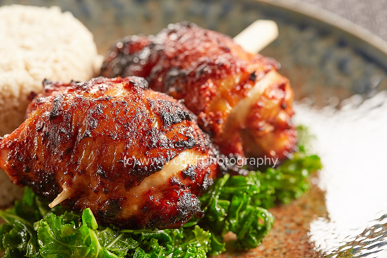 Canon EF 100mm F2.8 Macro USM sample photo. Korean bulgolgi chicken cauliflower rice & greens photography