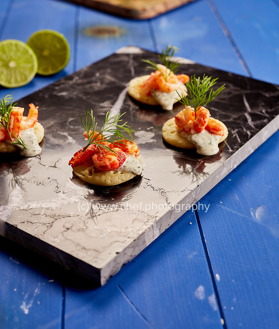 Sigma 50mm F1.4 DG HSM Art sample photo. Squires crayfish & lemon dill blinis () photography