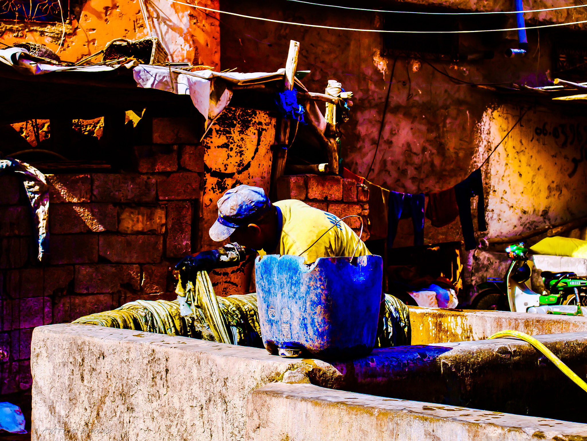 Panasonic Lumix DMC-GX7 sample photo. The tanneries in marrakesh photography