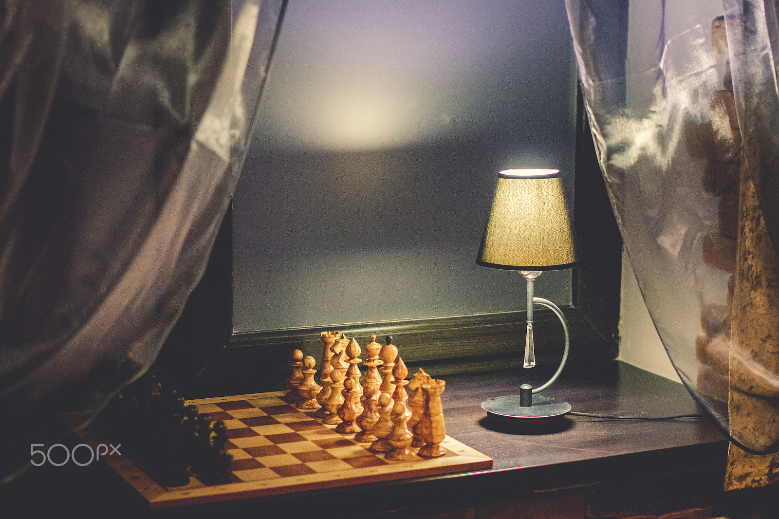 Sigma 50mm F1.4 EX DG HSM sample photo. Chess pawns on the chessboard. closeup photography